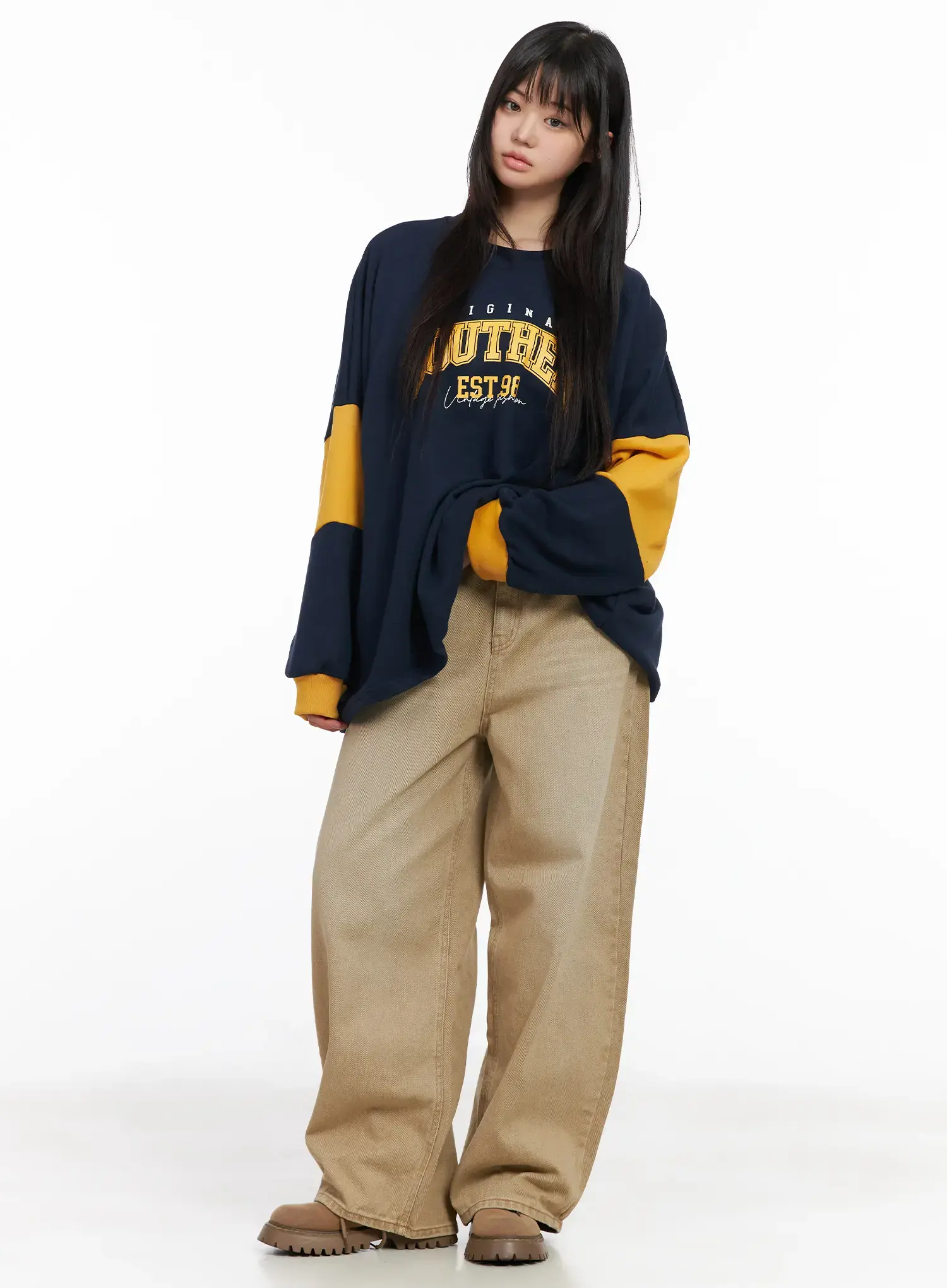 Retro Washed Wide-Leg Pants CM513 - Image 5