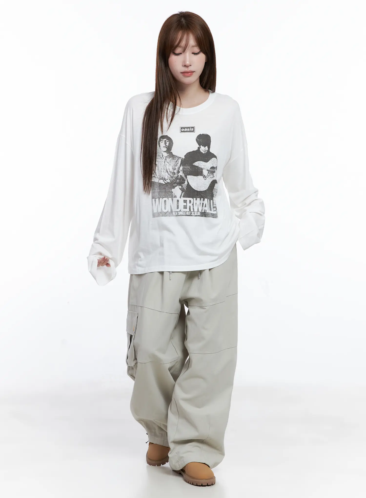 Retro Wonder Print Loose Fit Tee CG529 - Image 2