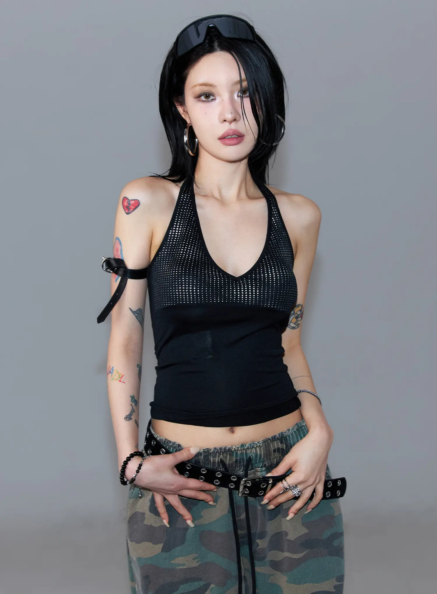 Rhinestone Halter Tank CF527