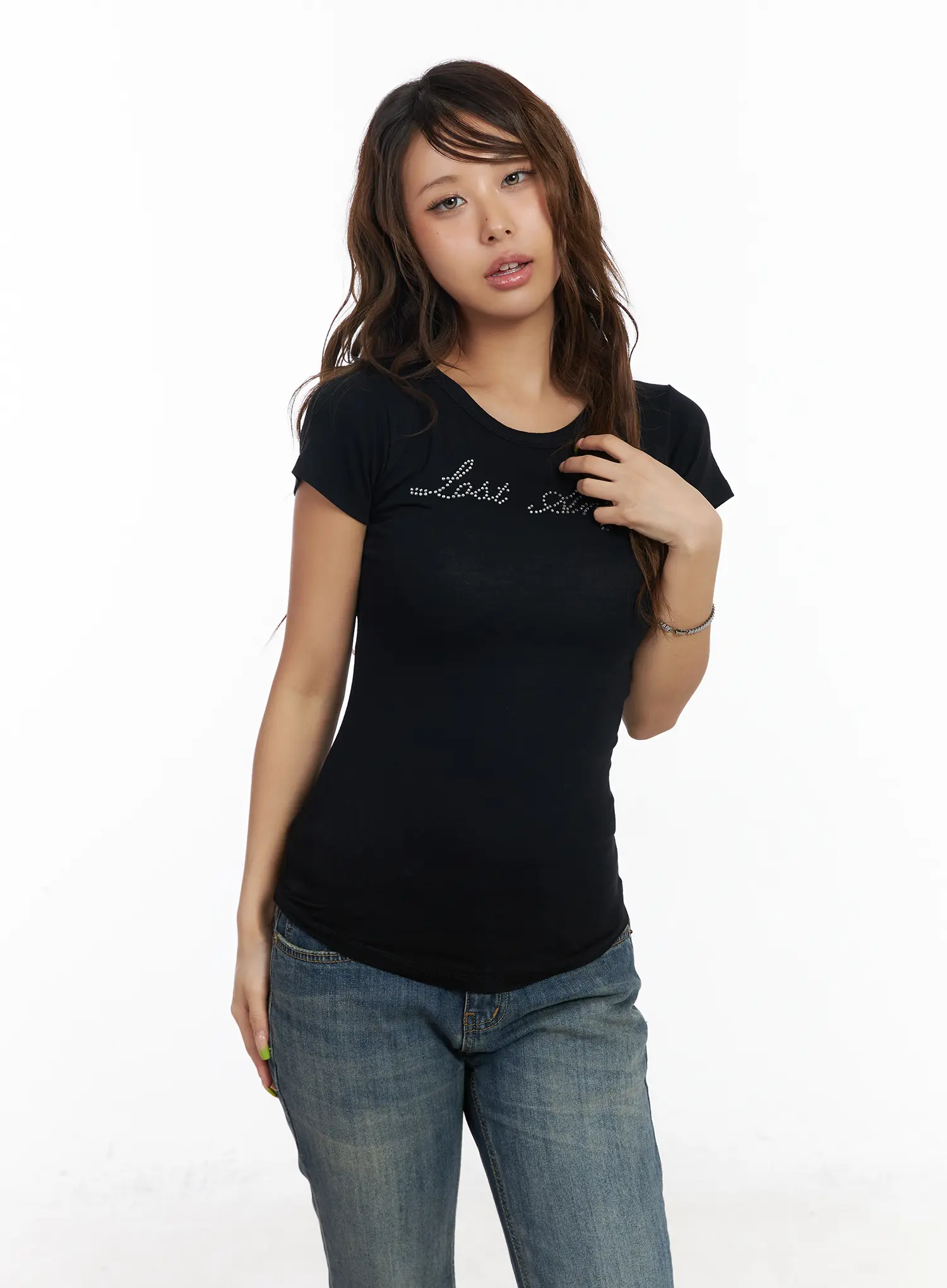 Rhinestone Lettering Top CM520 - Image 2