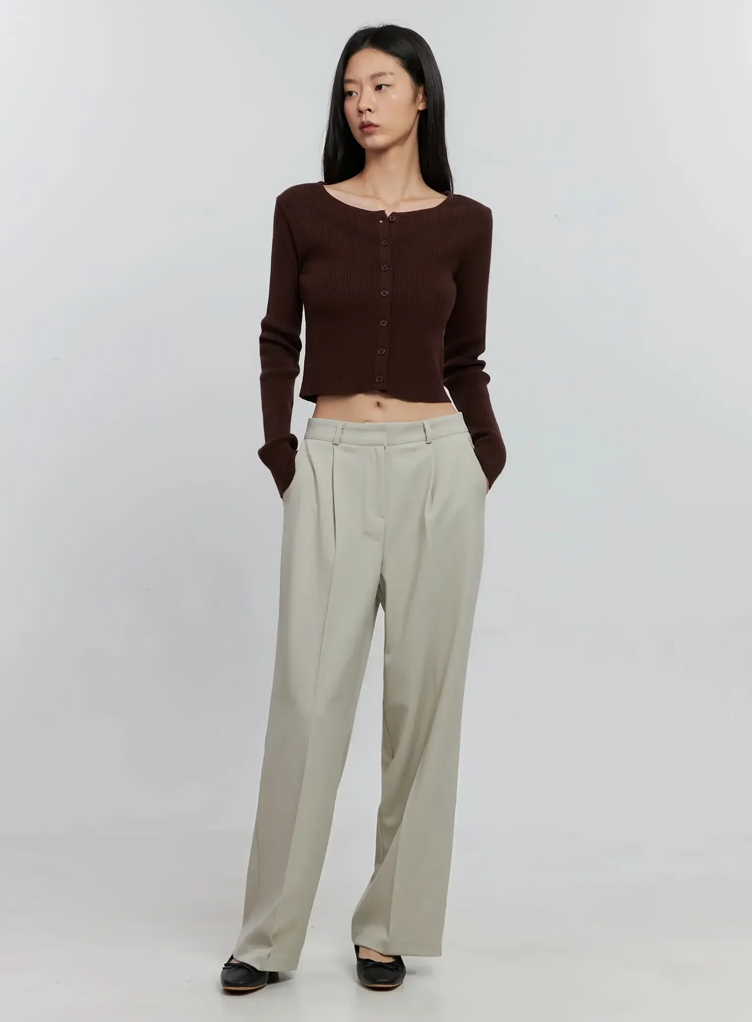 Ribbed Button-Up Cardigan IS516 - Image 10