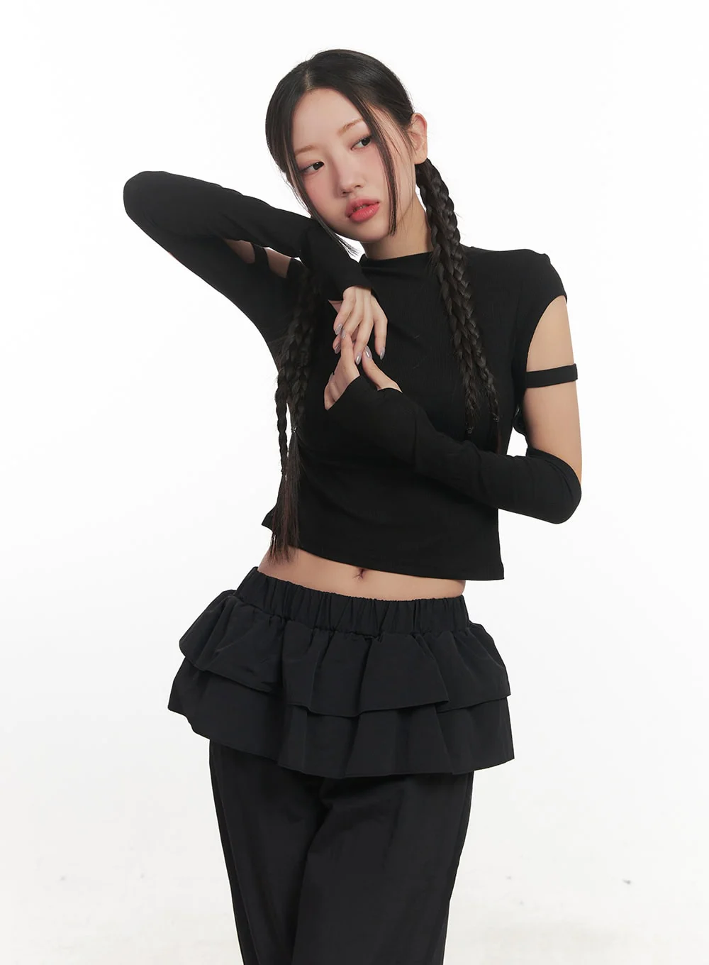 Ribbed Cut Out Crop Top CF524 - Image 10