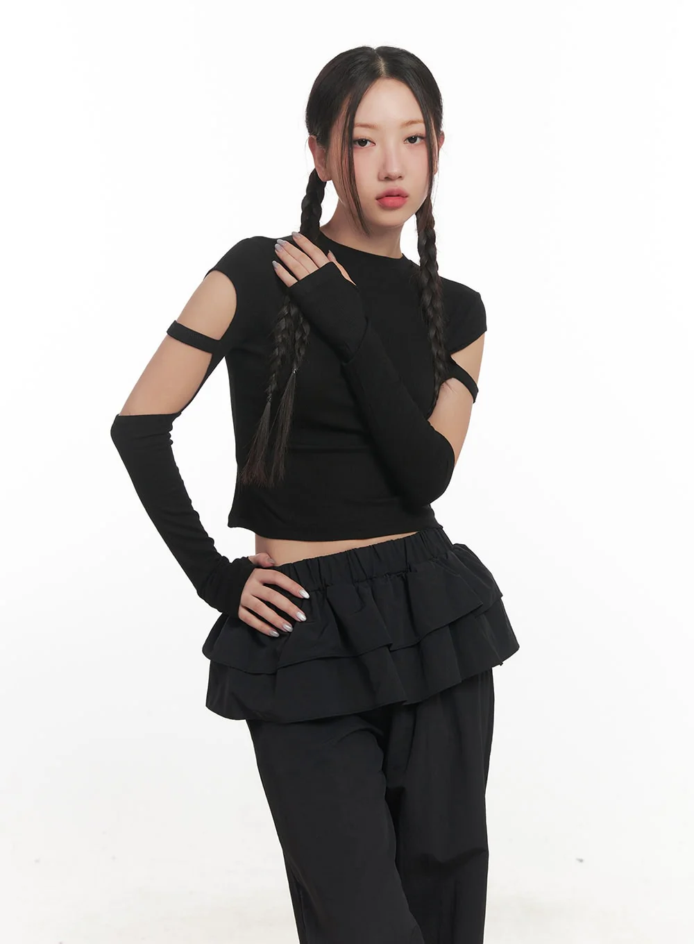 Ribbed Cut Out Crop Top CF524 - Image 5
