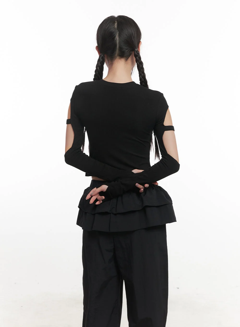 Ribbed Cut Out Crop Top CF524 - Image 7