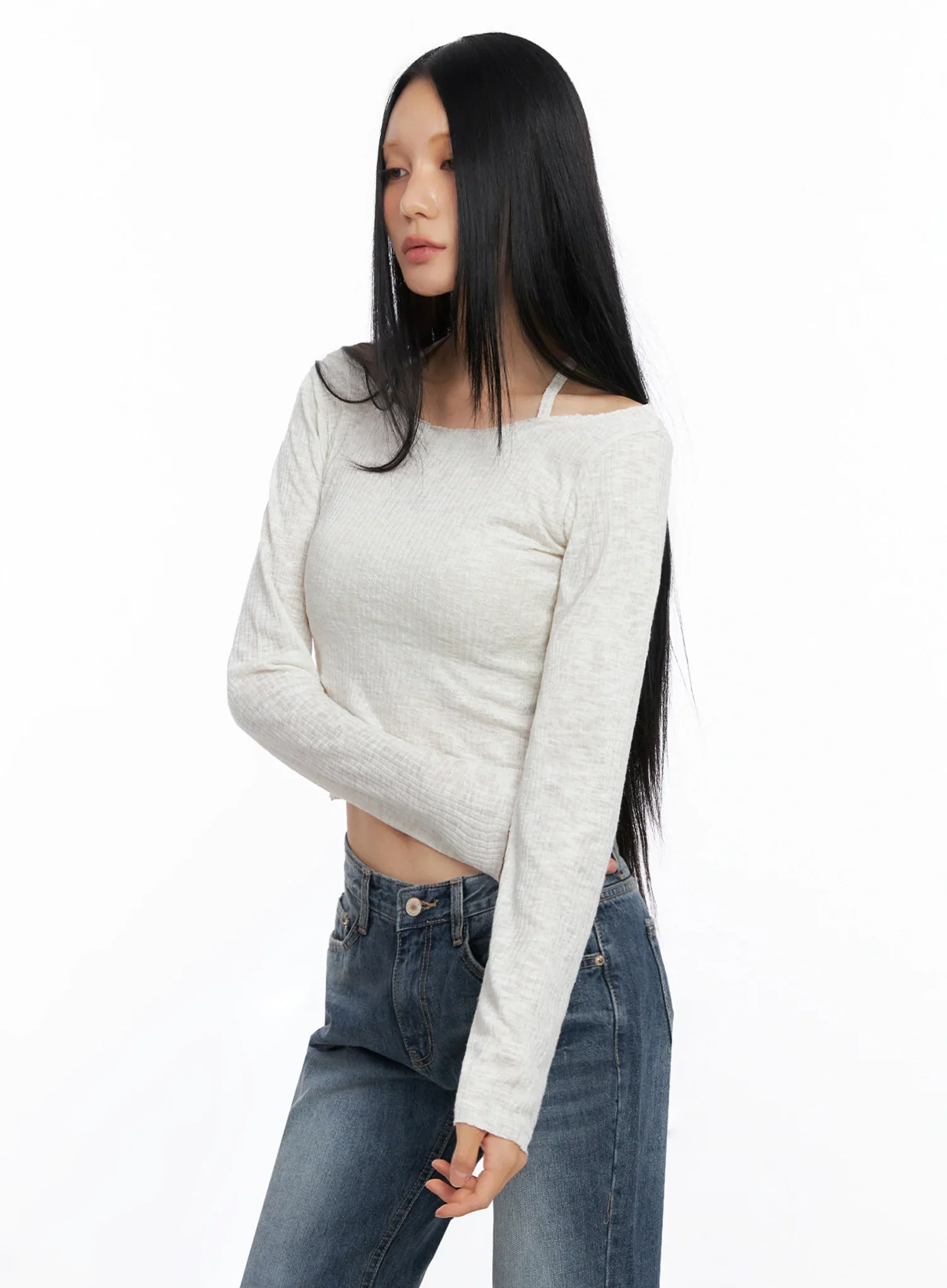 Ribbed Halterneck Top IO516 - Image 12