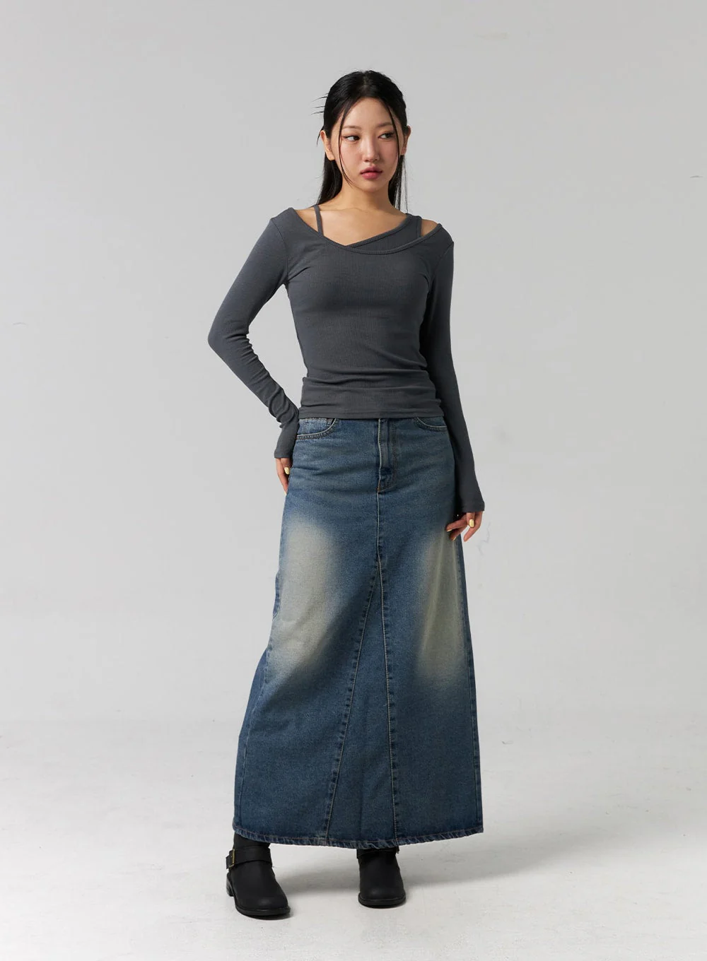 Ribbed Layered Cami and Long Sleeve Top CG316 - Image 7