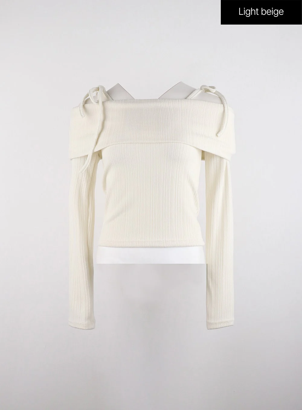 Ribbed Off-Shoulder Long Sleeve Top ID315 - Image 8