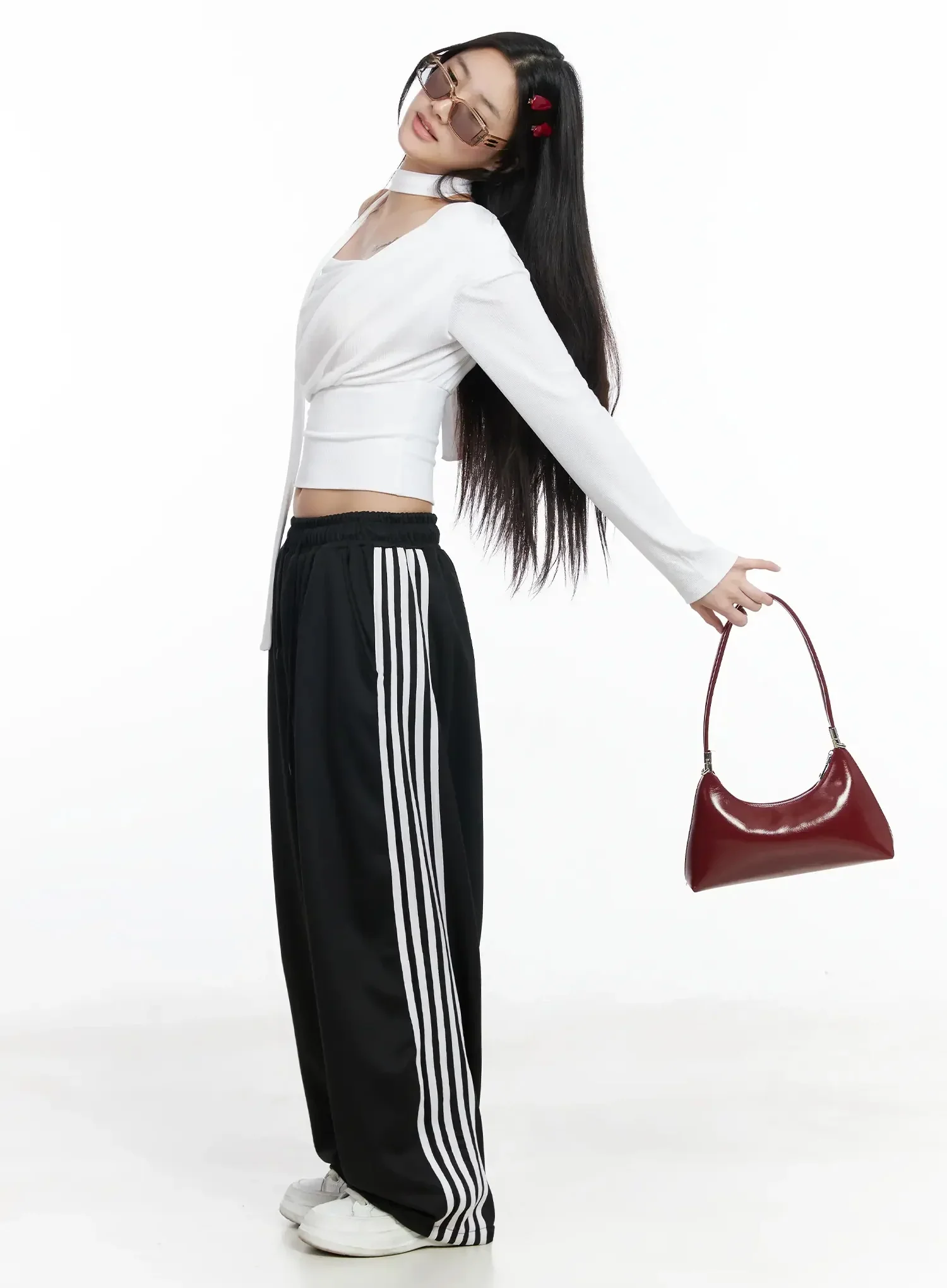 Ribbed Off-Shoulder Top and Scarf Set IM506 - Image 11