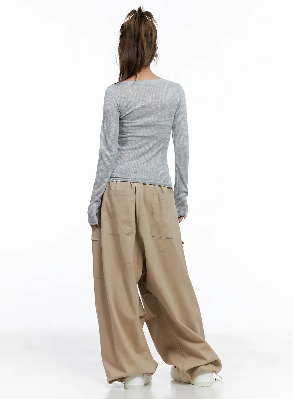 Ribbed Sheer Long-Sleeve Top CL514 - Image 7