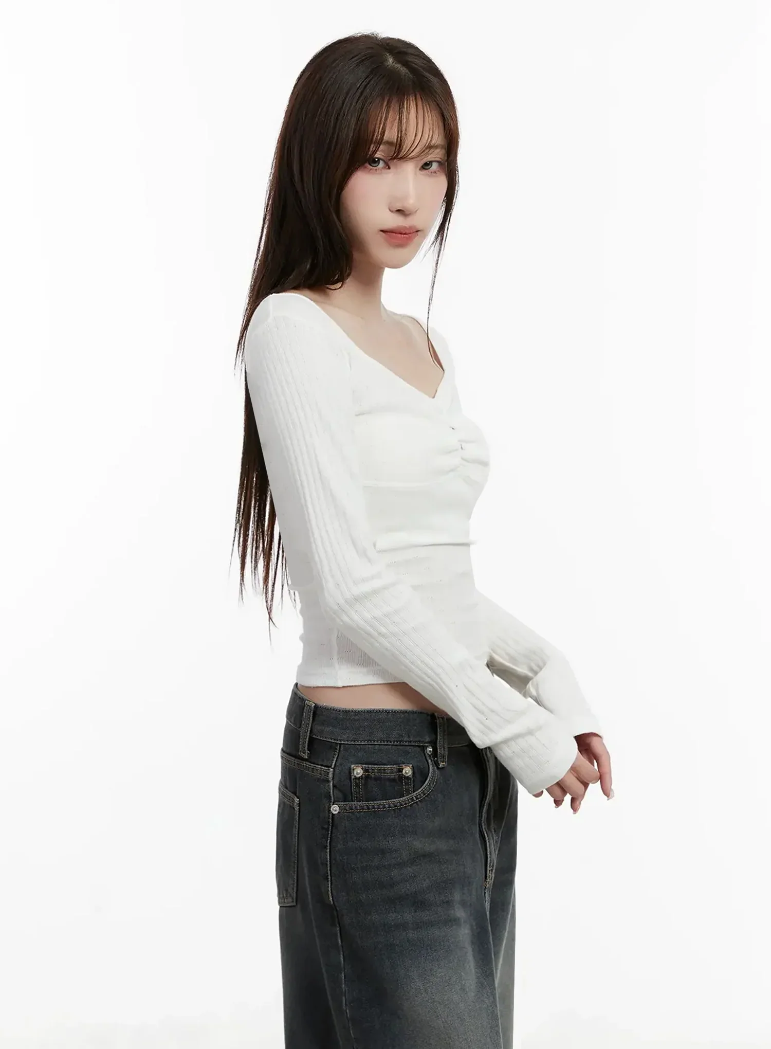 Ribbed Shirring Top IJ521 - Image 8