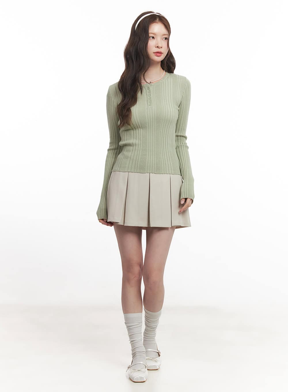 Ribbed Slim-Fit Round Neck Sweater CA502 - Image 2