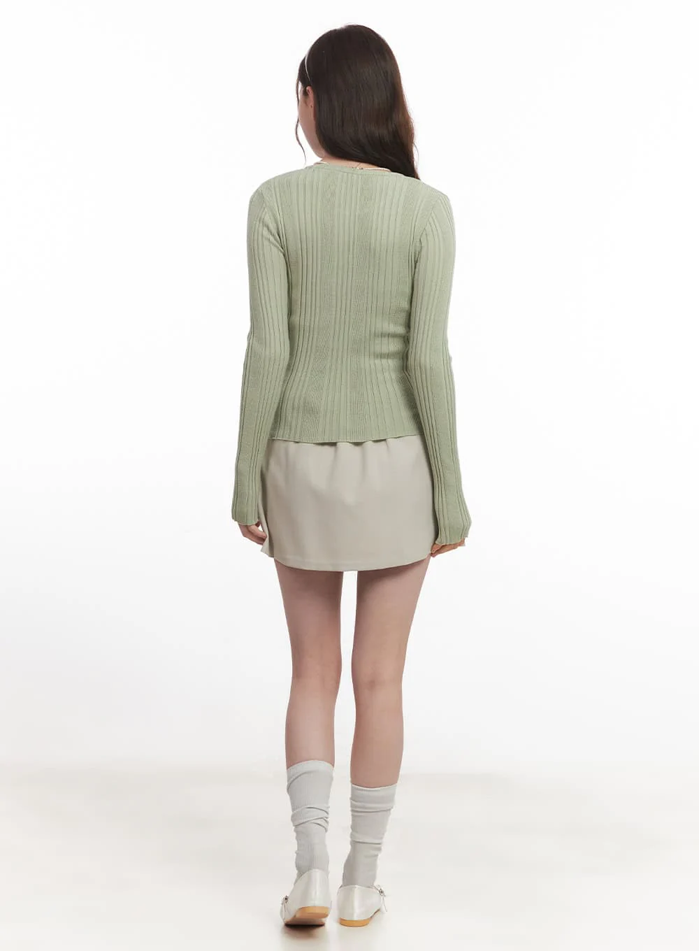 Ribbed Slim-Fit Round Neck Sweater CA502 - Image 7