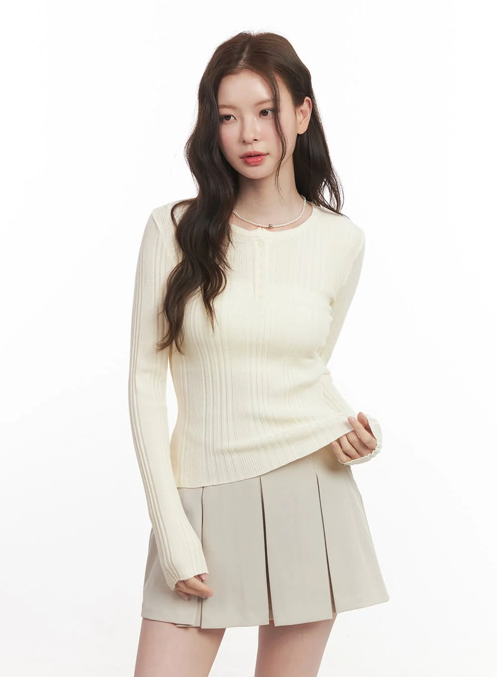 Ribbed Slim-Fit Round Neck Sweater CA502 - Image 9