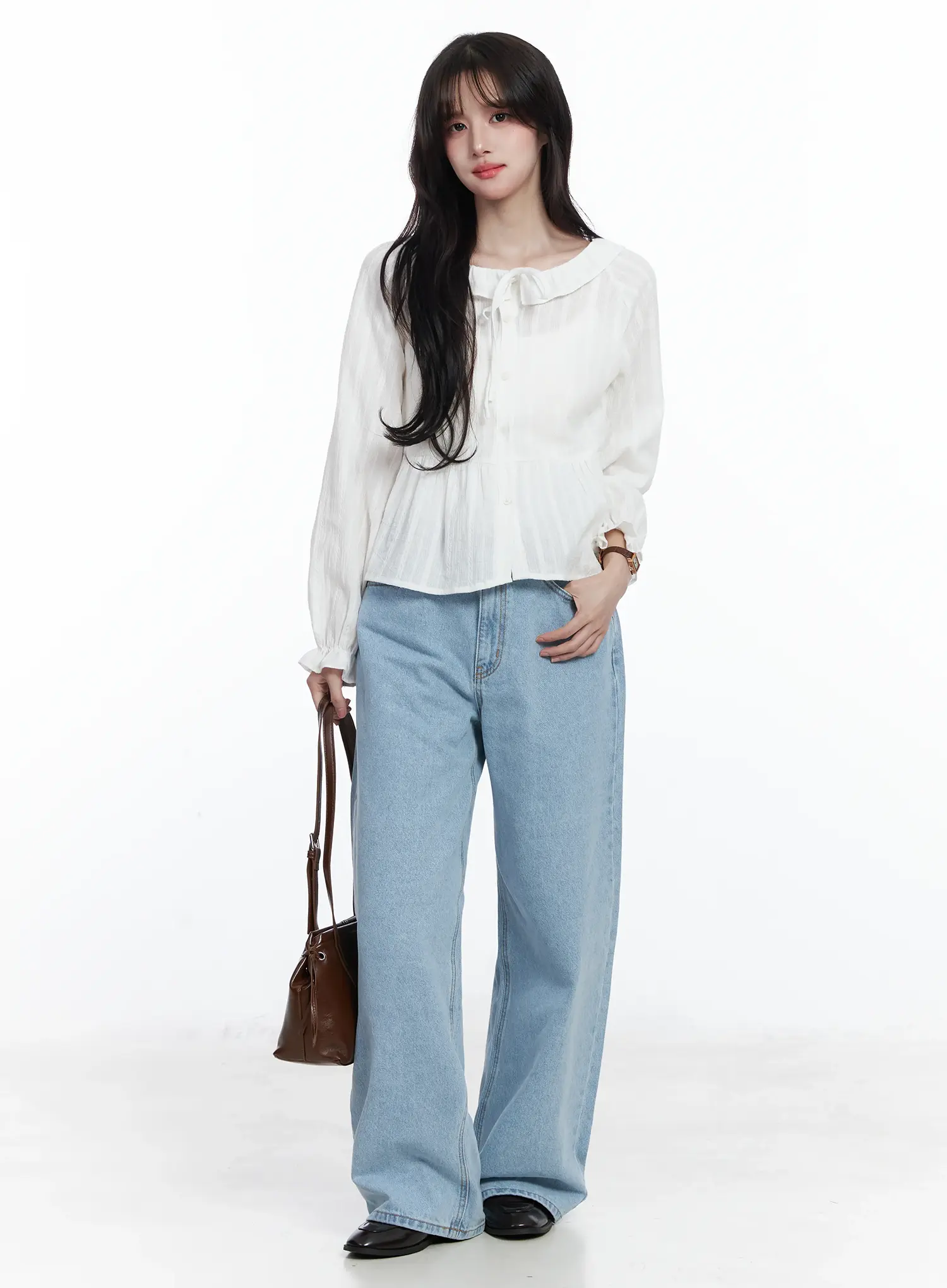 Ribbon Frill Blouse IJ529 - Image 2