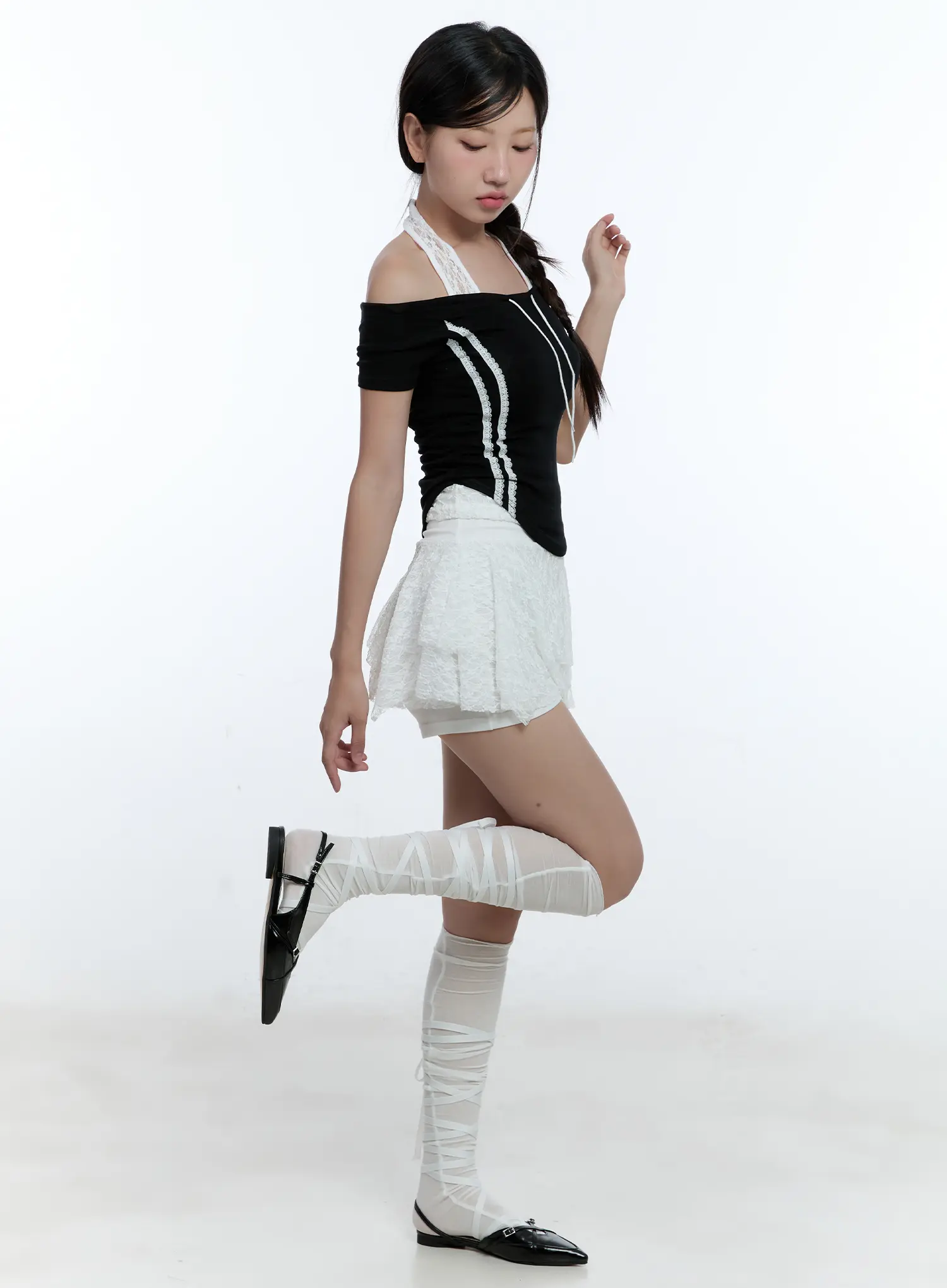 Ribbon Strap Knee-Length Socks CU527 - Image 8