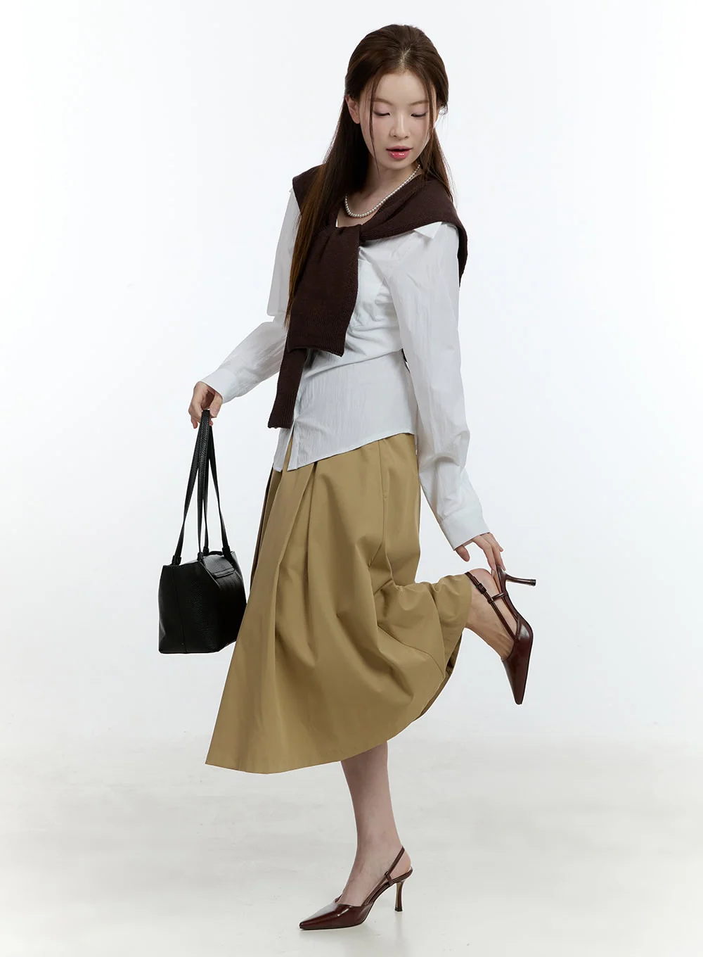 Ribbon-Tie Collared Button-Up CF503 - Image 10
