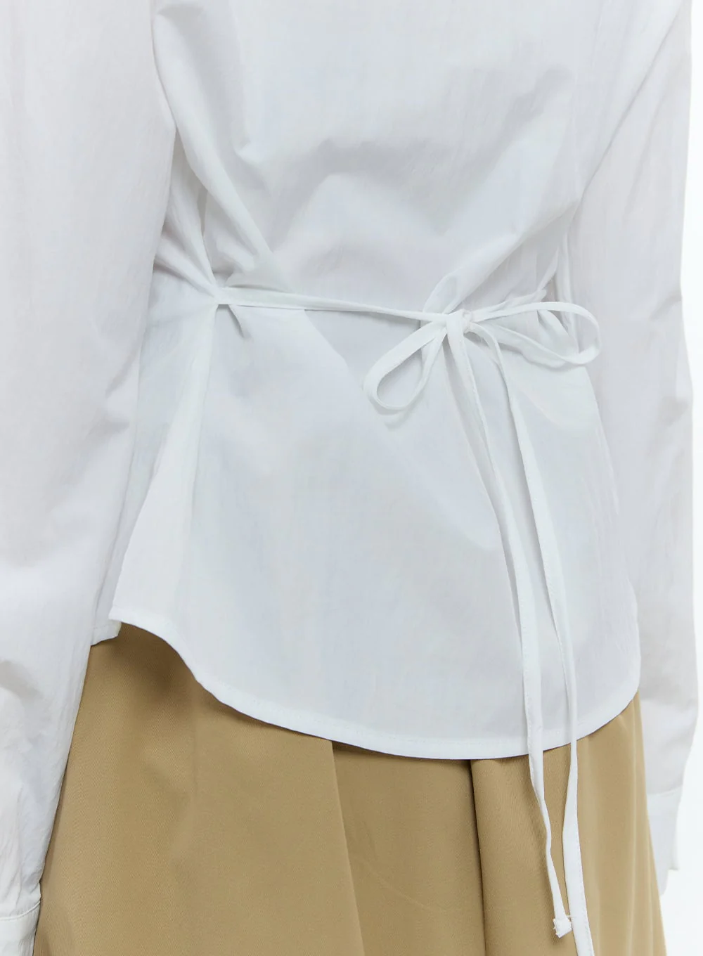 Ribbon-Tie Collared Button-Up CF503 - Image 6