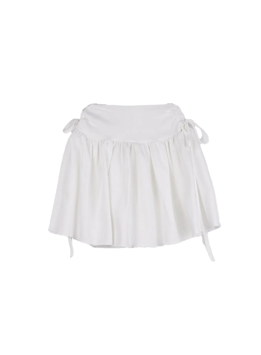 Ribbon-Tie Shirred Mini Skirt IF505 - Image 14