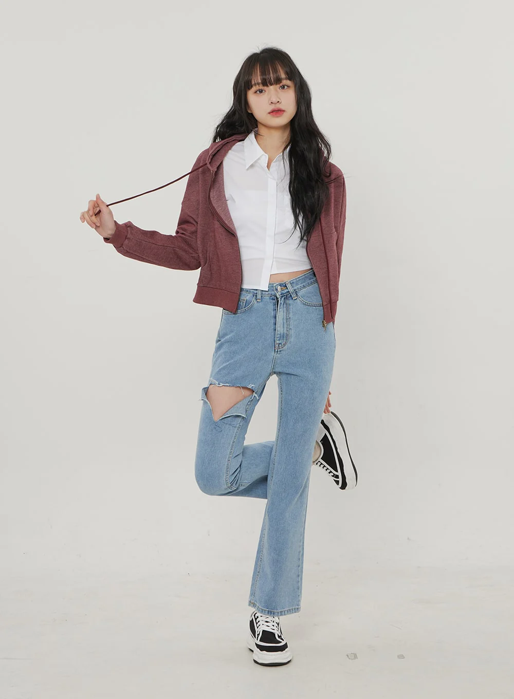 Ripped Bootcut Jeans BF306 - Image 14