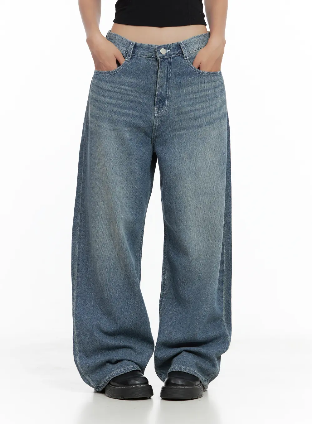 Riwon Retro-Wash Wide Summer Denim Jeans CL508 - Image 10