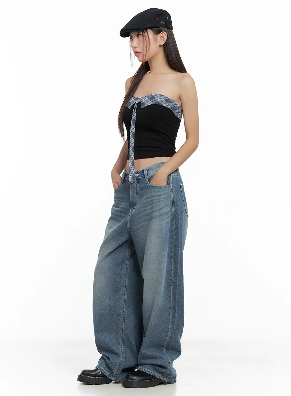 Riwon Retro-Wash Wide Summer Denim Jeans CL508 - Image 3