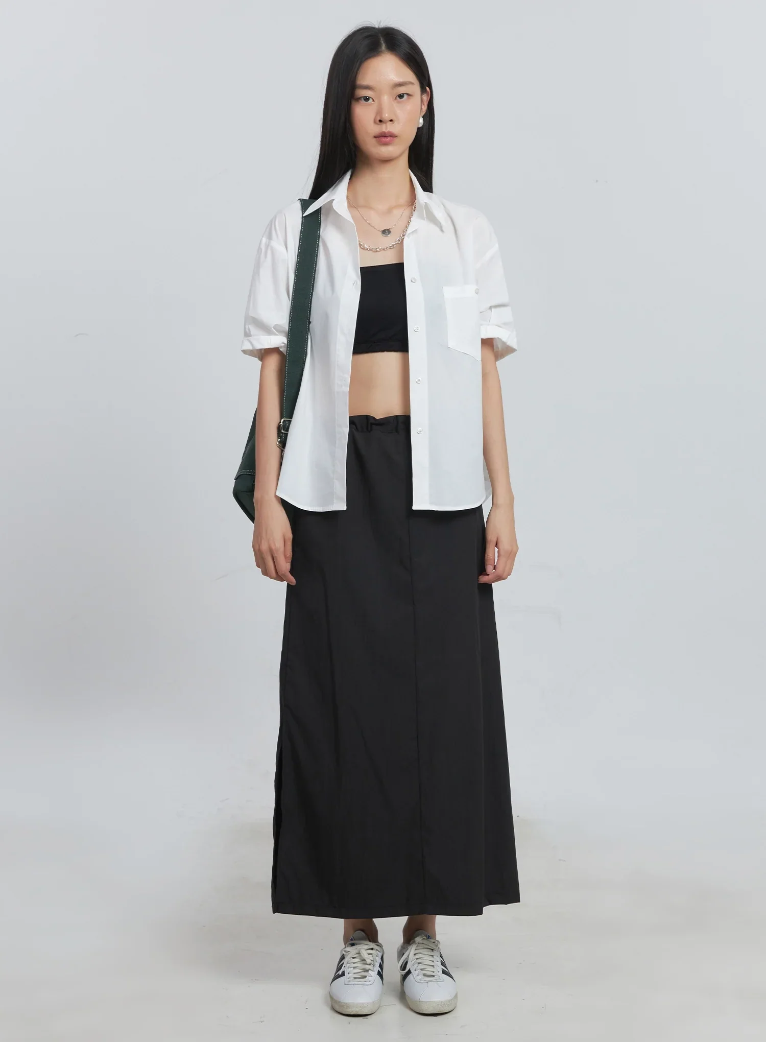 Roll-Up Short-Sleeve Collared Shirt IU512 - Image 37