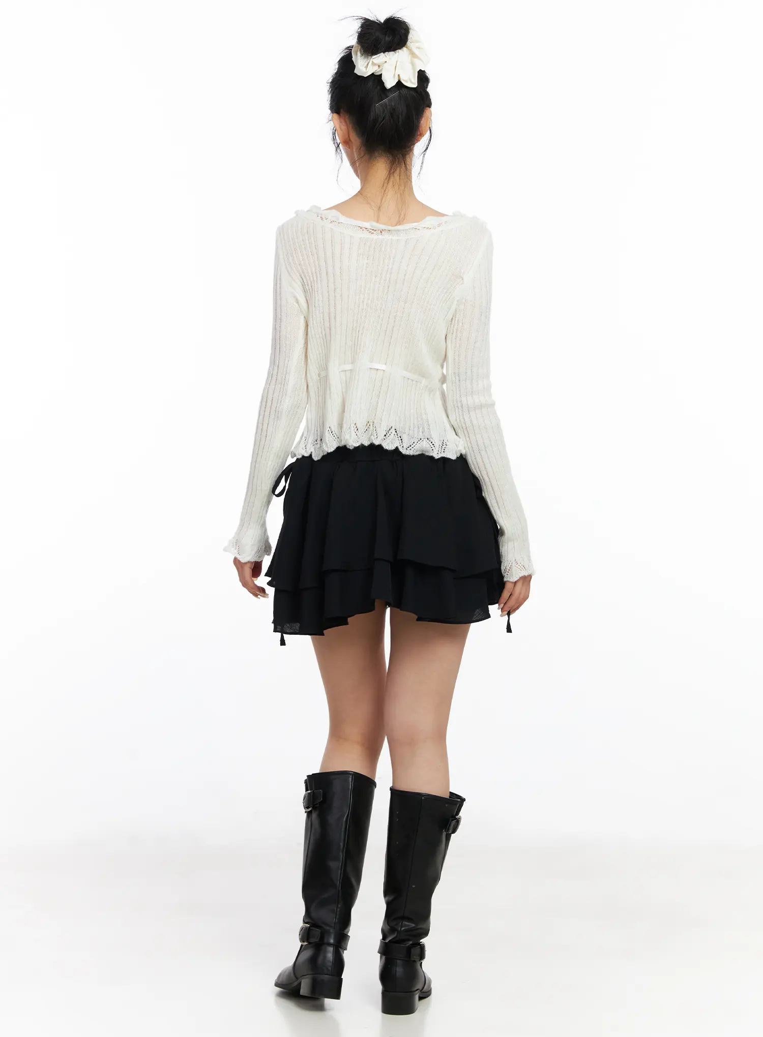 Romantic Frill Ribbon Knit Cardigan CJ523 - Image 15
