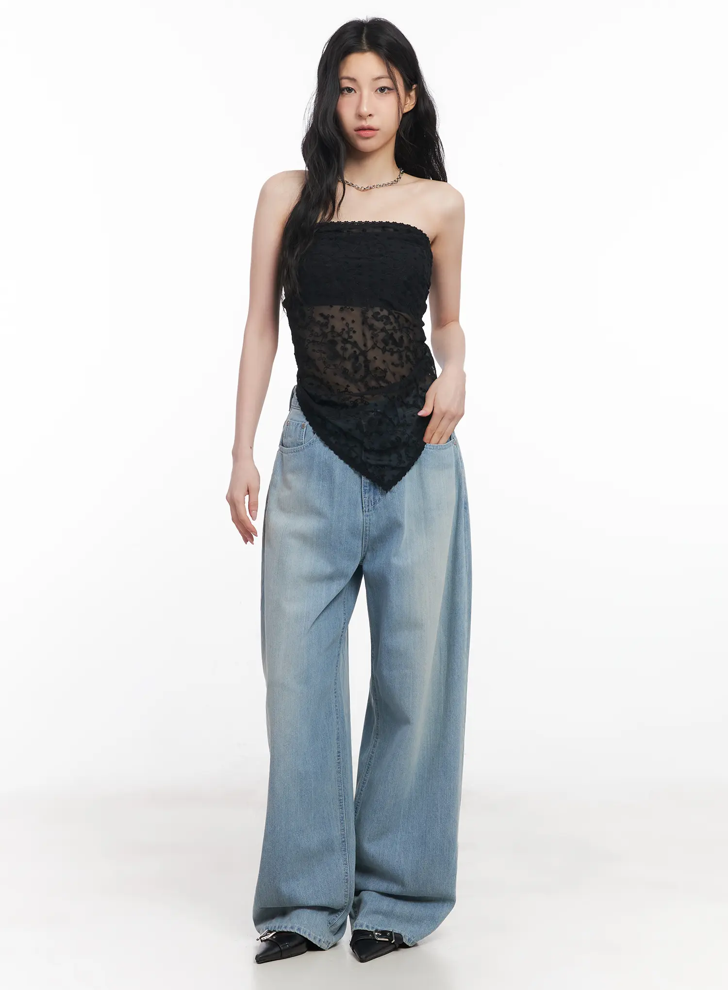 Rose Washed Baggy Summer Denim Jeans CU511 - Image 2