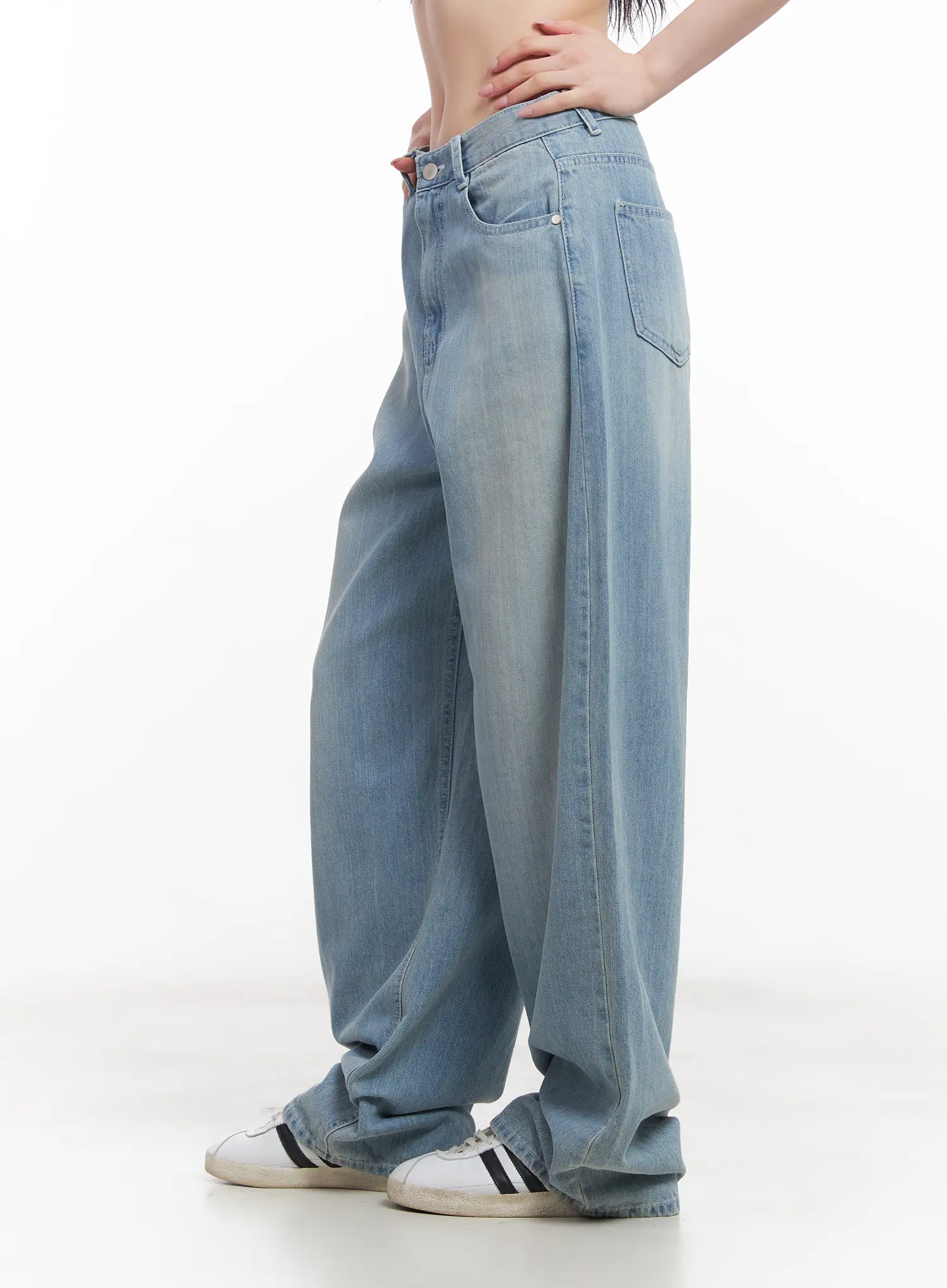 Rose Washed Baggy Summer Denim Jeans CU511 - Image 4