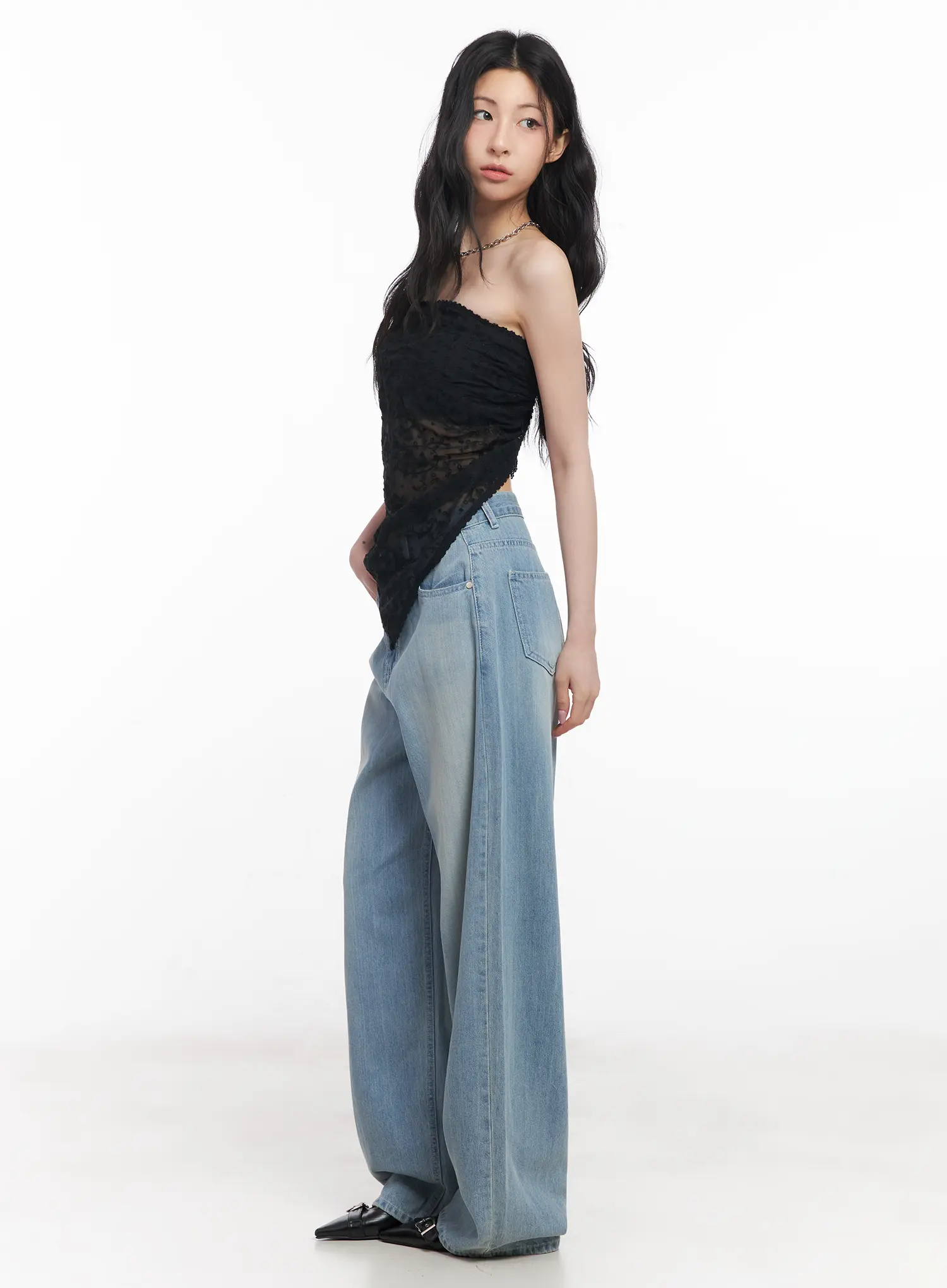 Rose Washed Baggy Summer Denim Jeans CU511 - Image 5