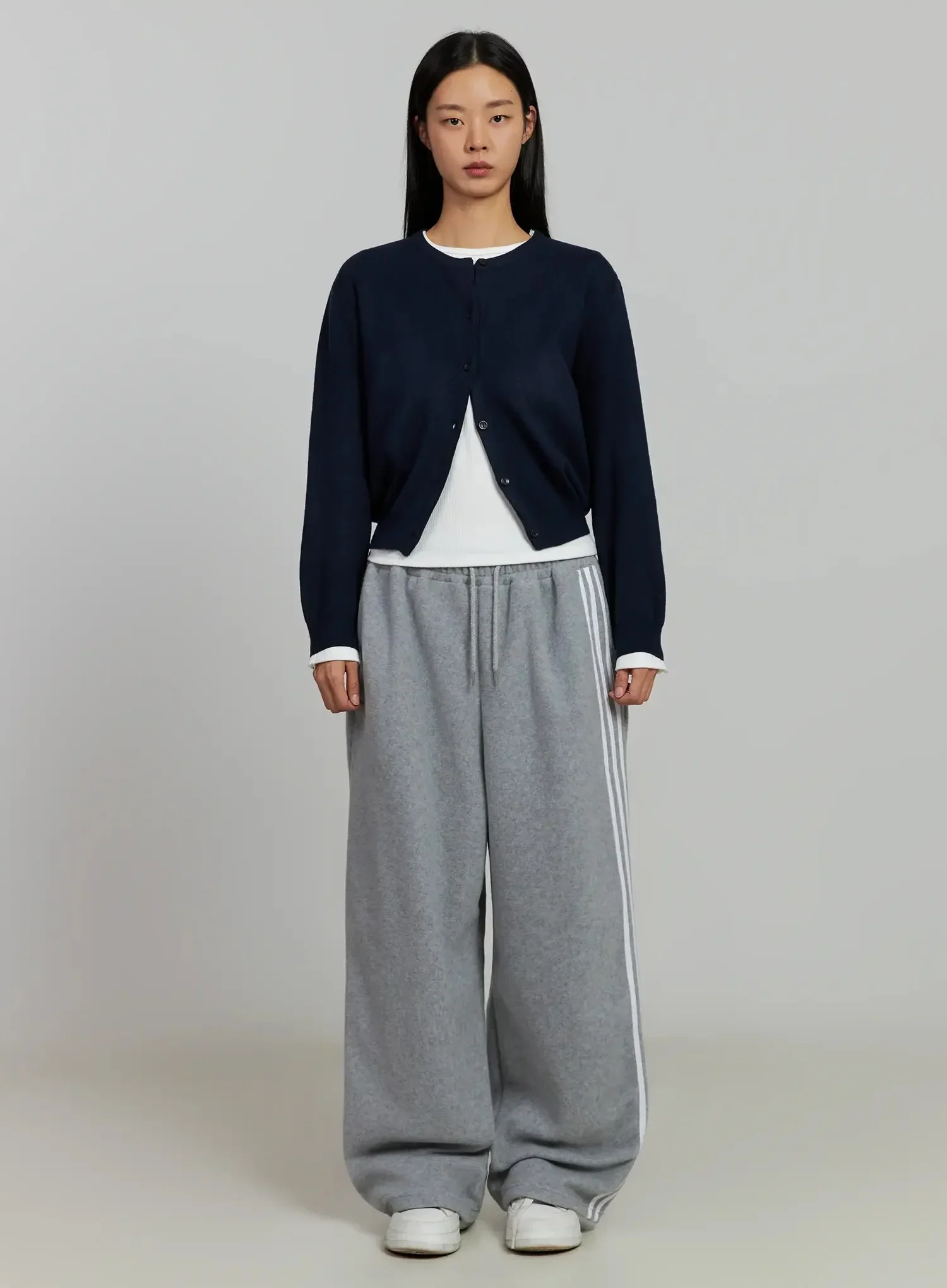 Round Neck Knit Cardigan IJ505 - Image 7
