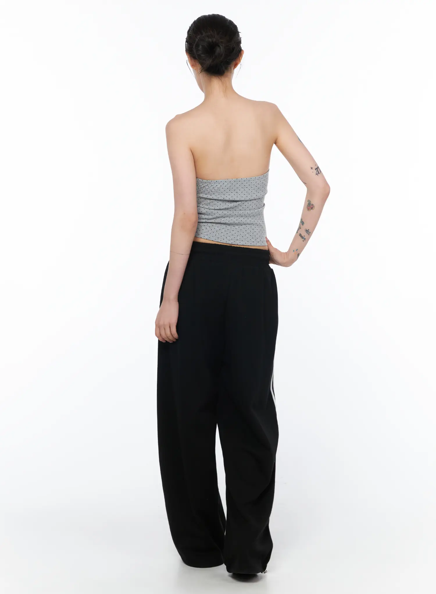 Ruched Polka Dot Strapless Top CA527 - Image 5