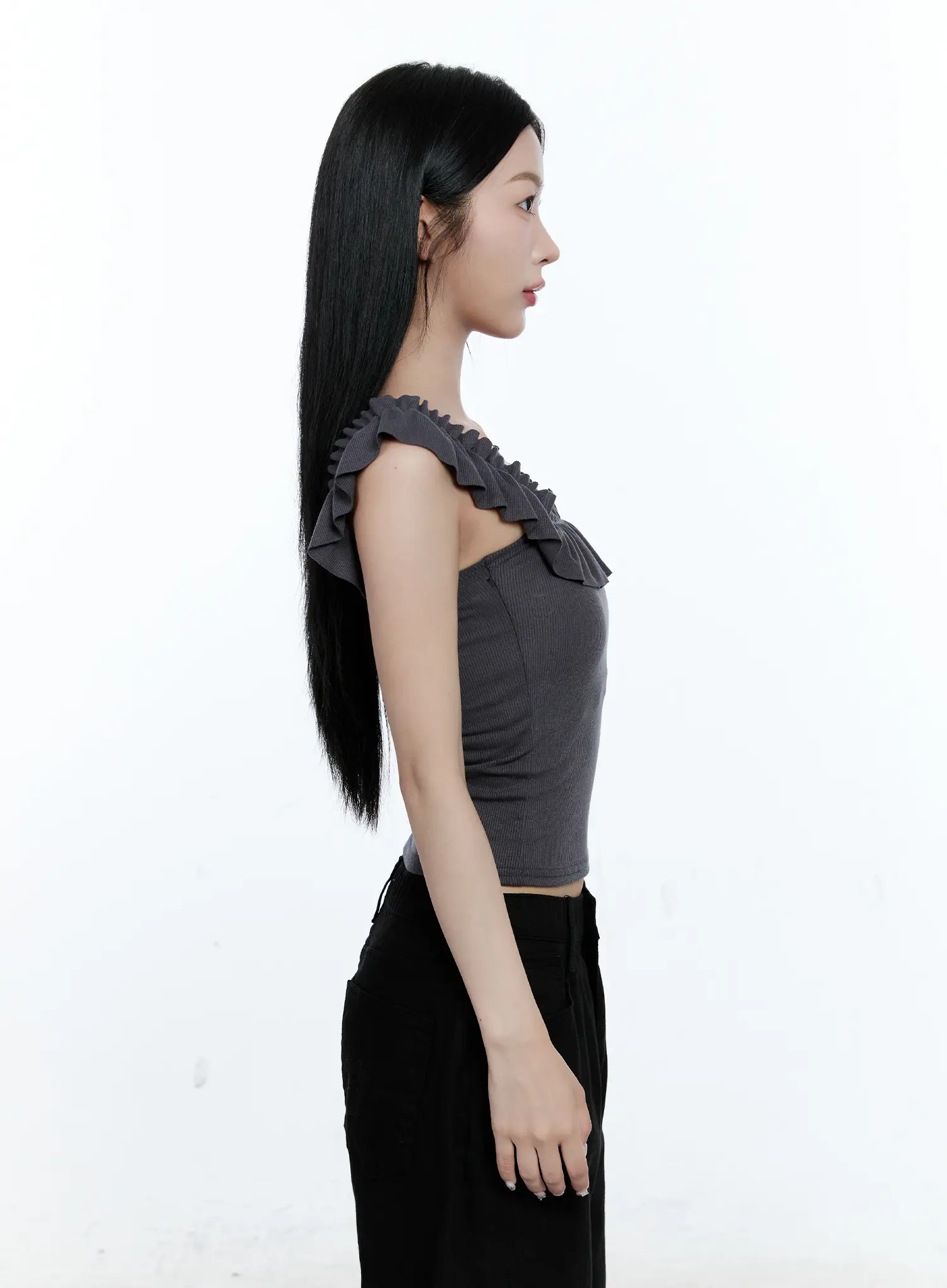 Ruffle Detail Square-Neck Top CG507 - Image 4
