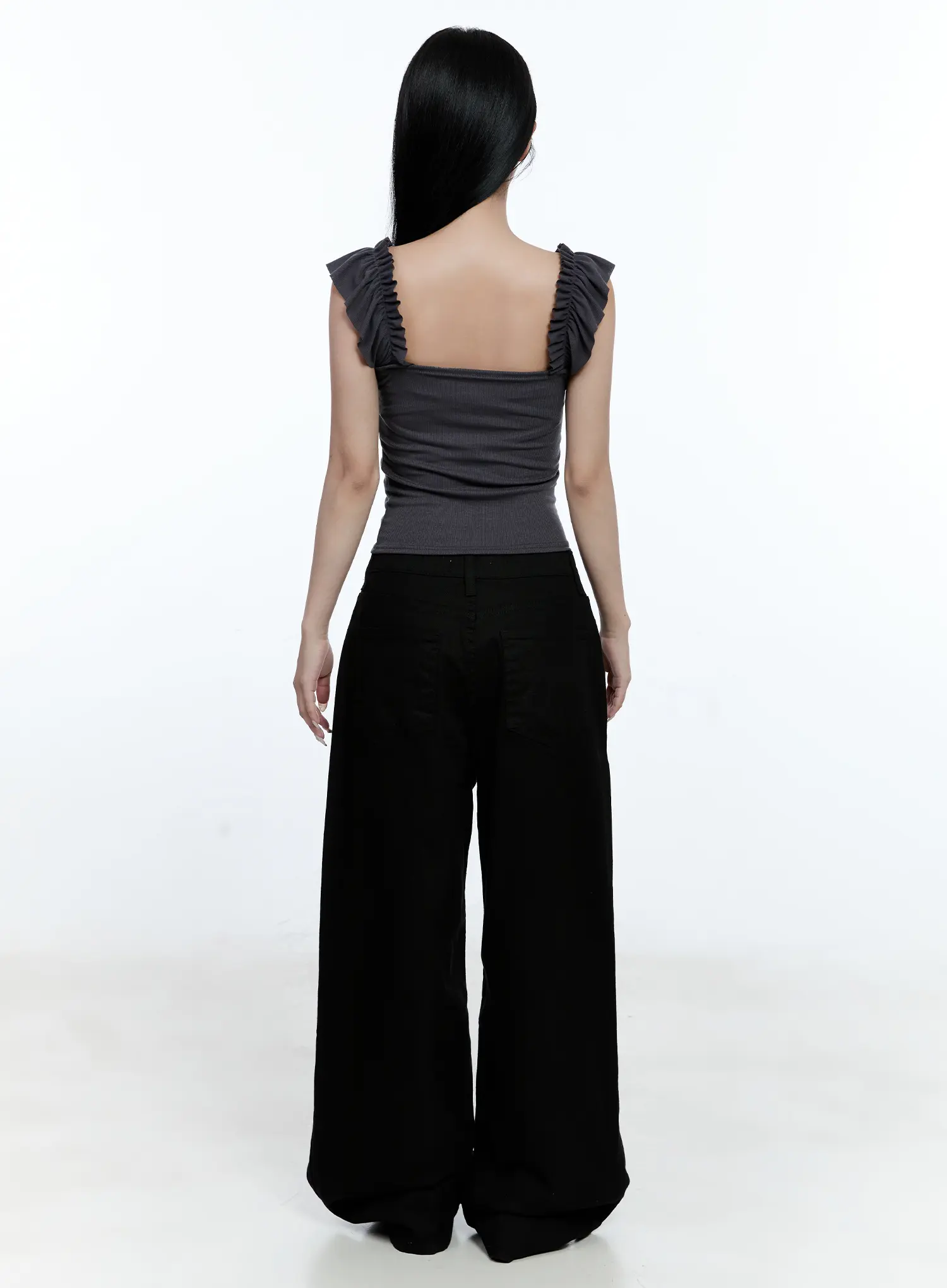 Ruffle Detail Square-Neck Top CG507 - Image 8