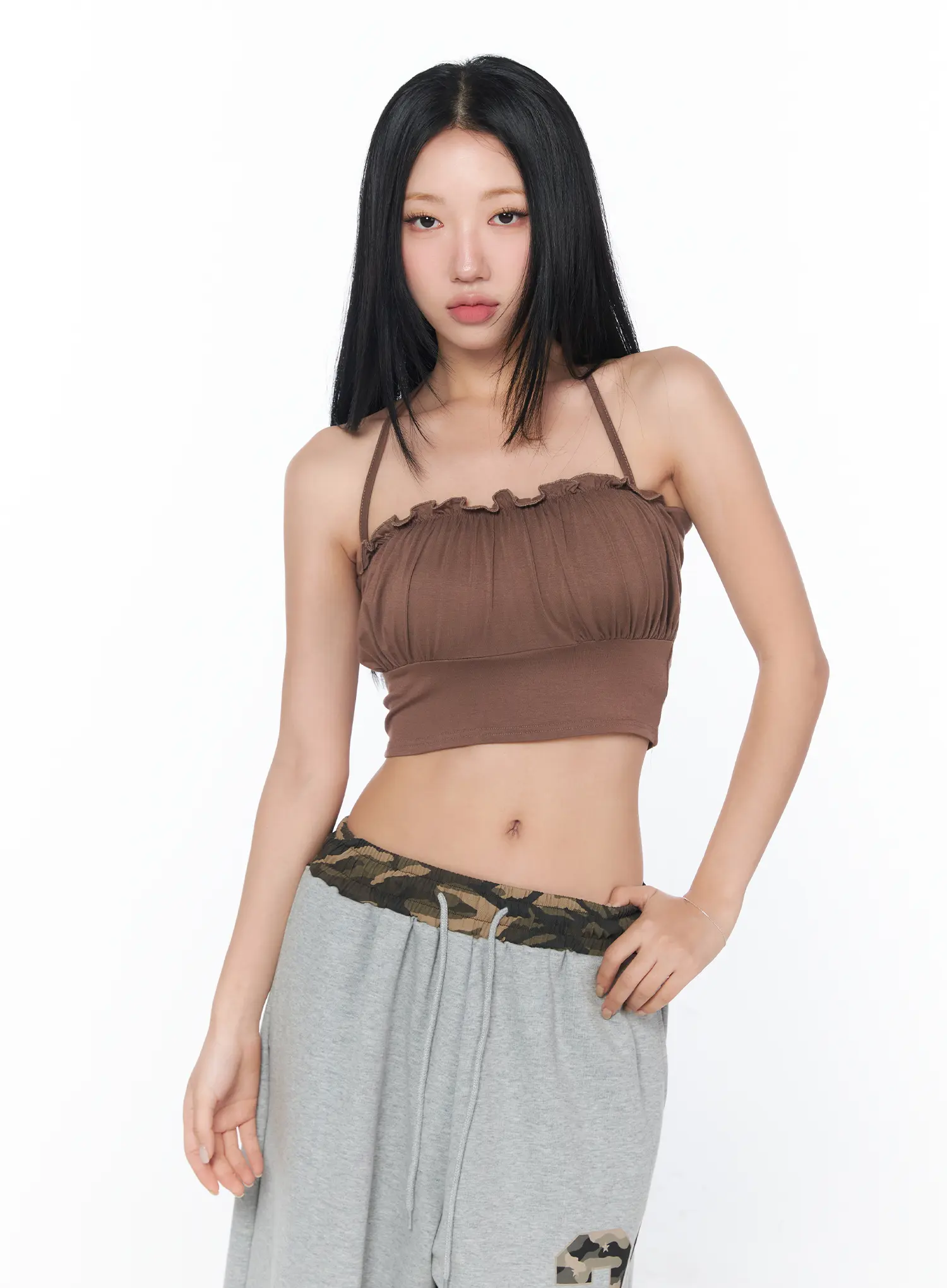 Ruffle Frill Cropped Top CY513 - Image 10