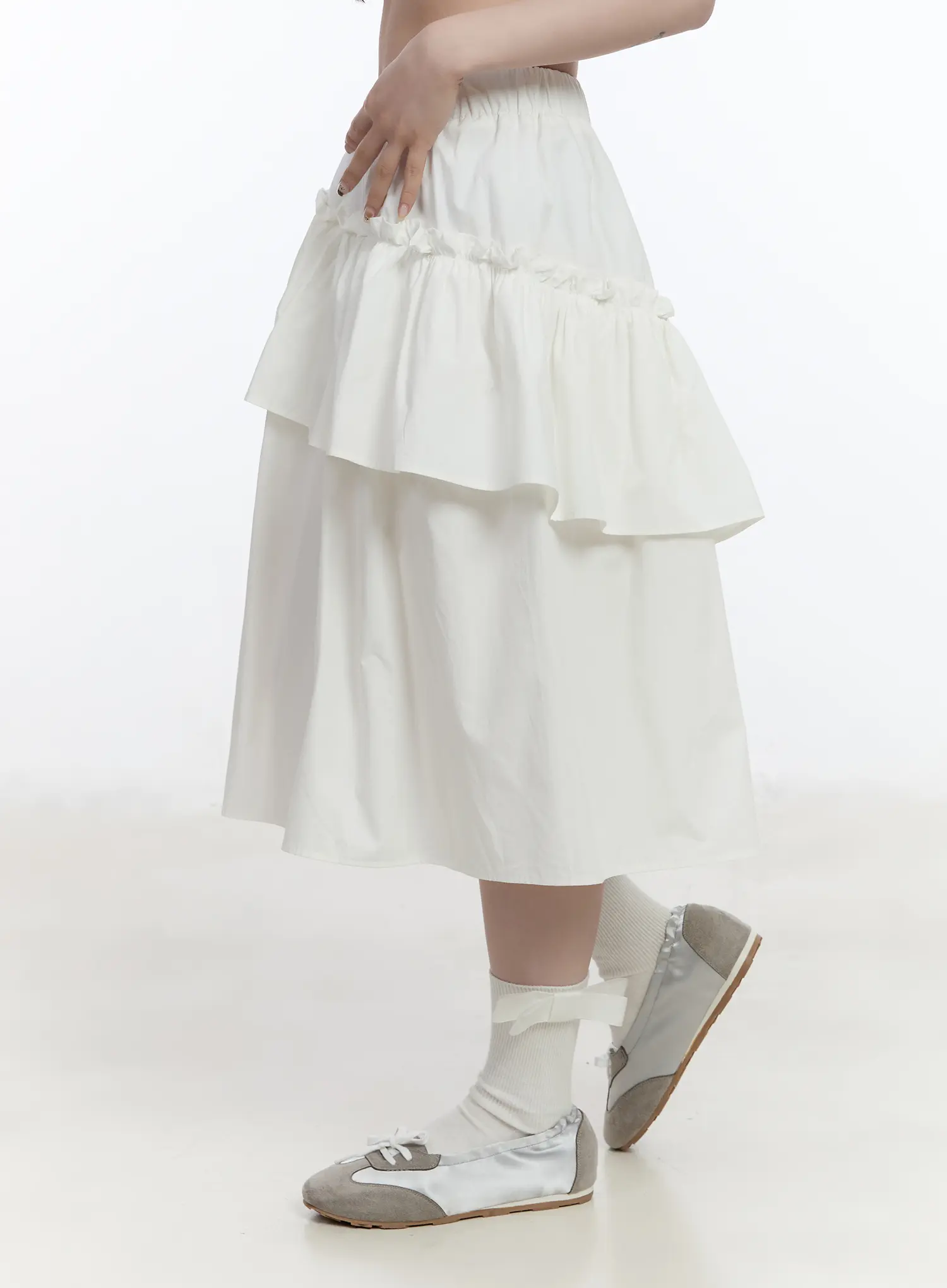 Ruffled Tiered Midi Skirt CA503 - Image 3