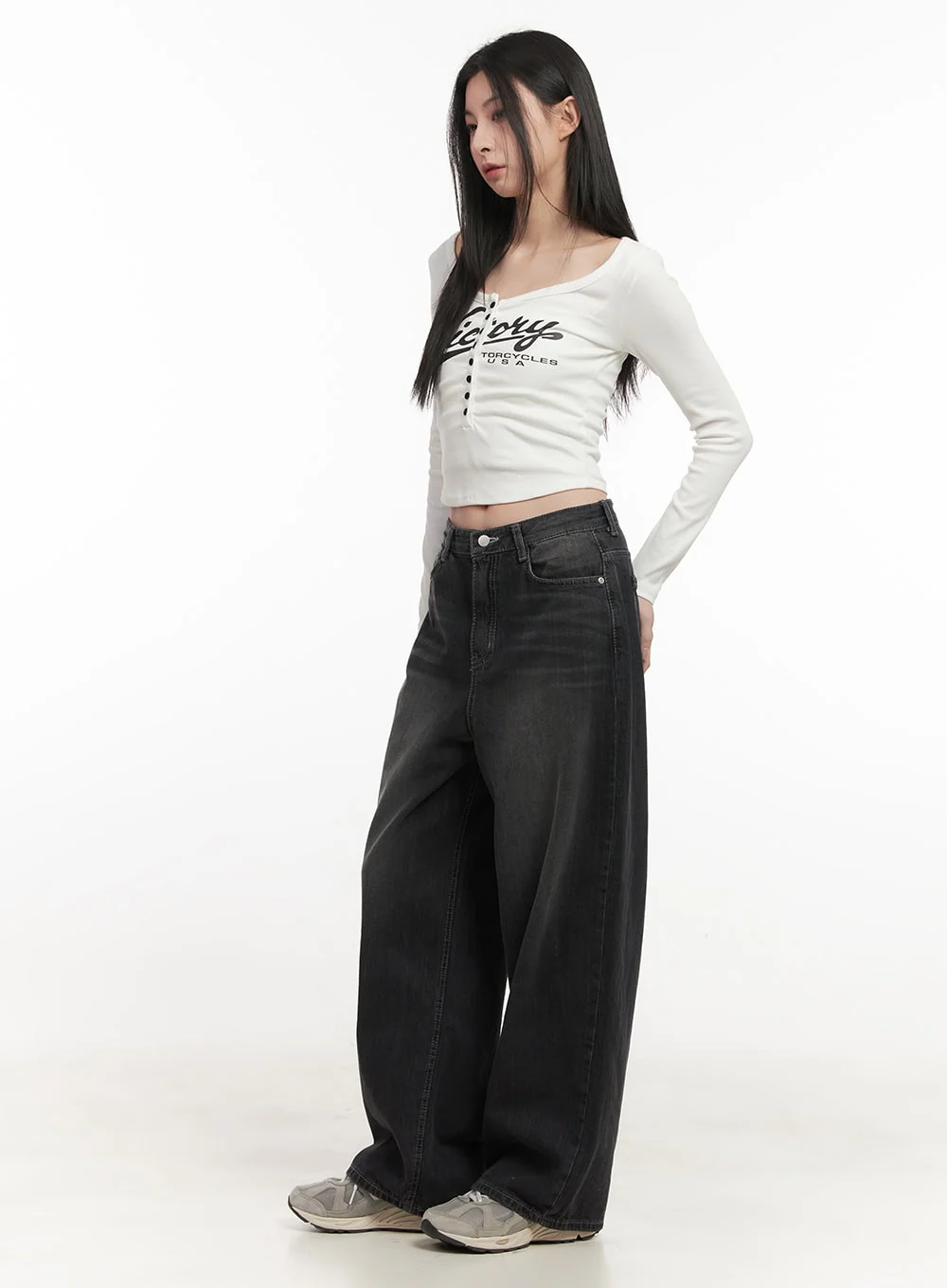 Ruth Washed Wide-Leg Jeans CF514 - Image 4