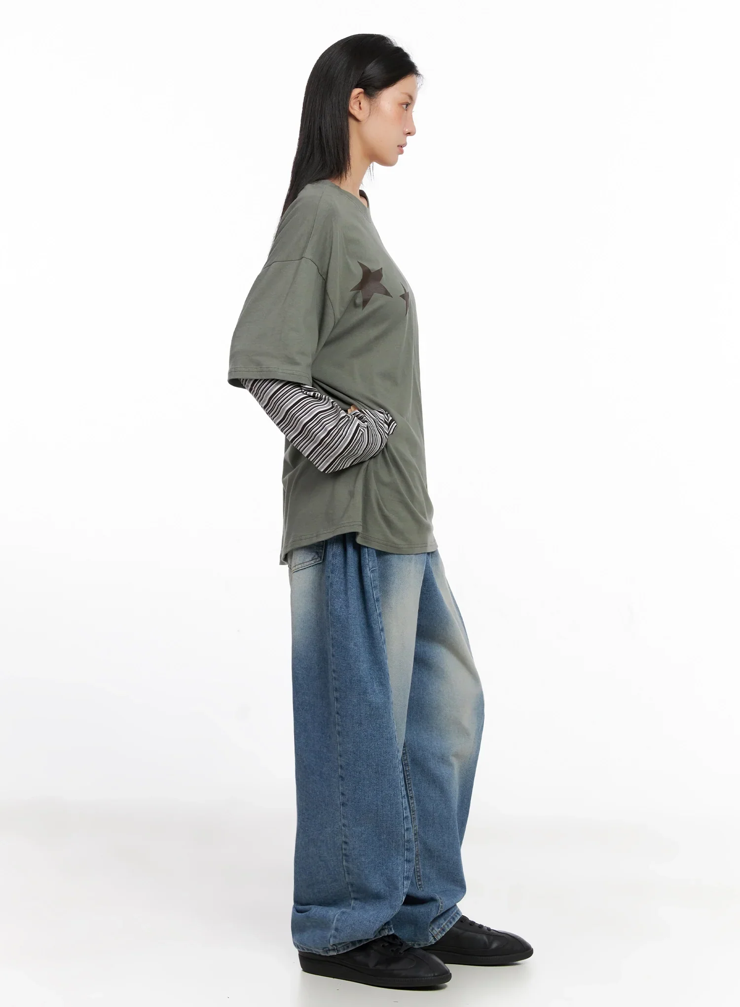 Ruthie Side Pleat Relaxed-Fit Jeans IS515 - Image 9