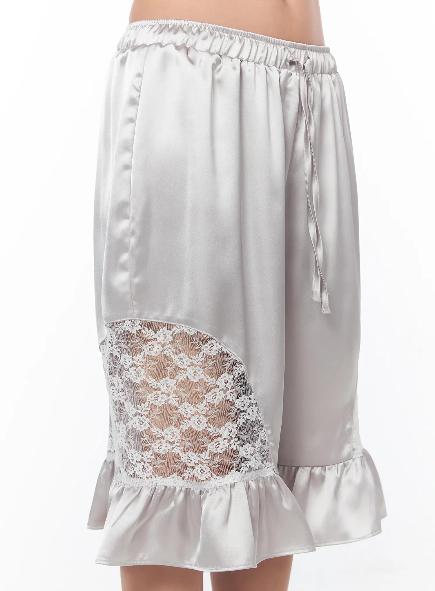 Satin Ruffle Lace Shorts CY512 - Image 9