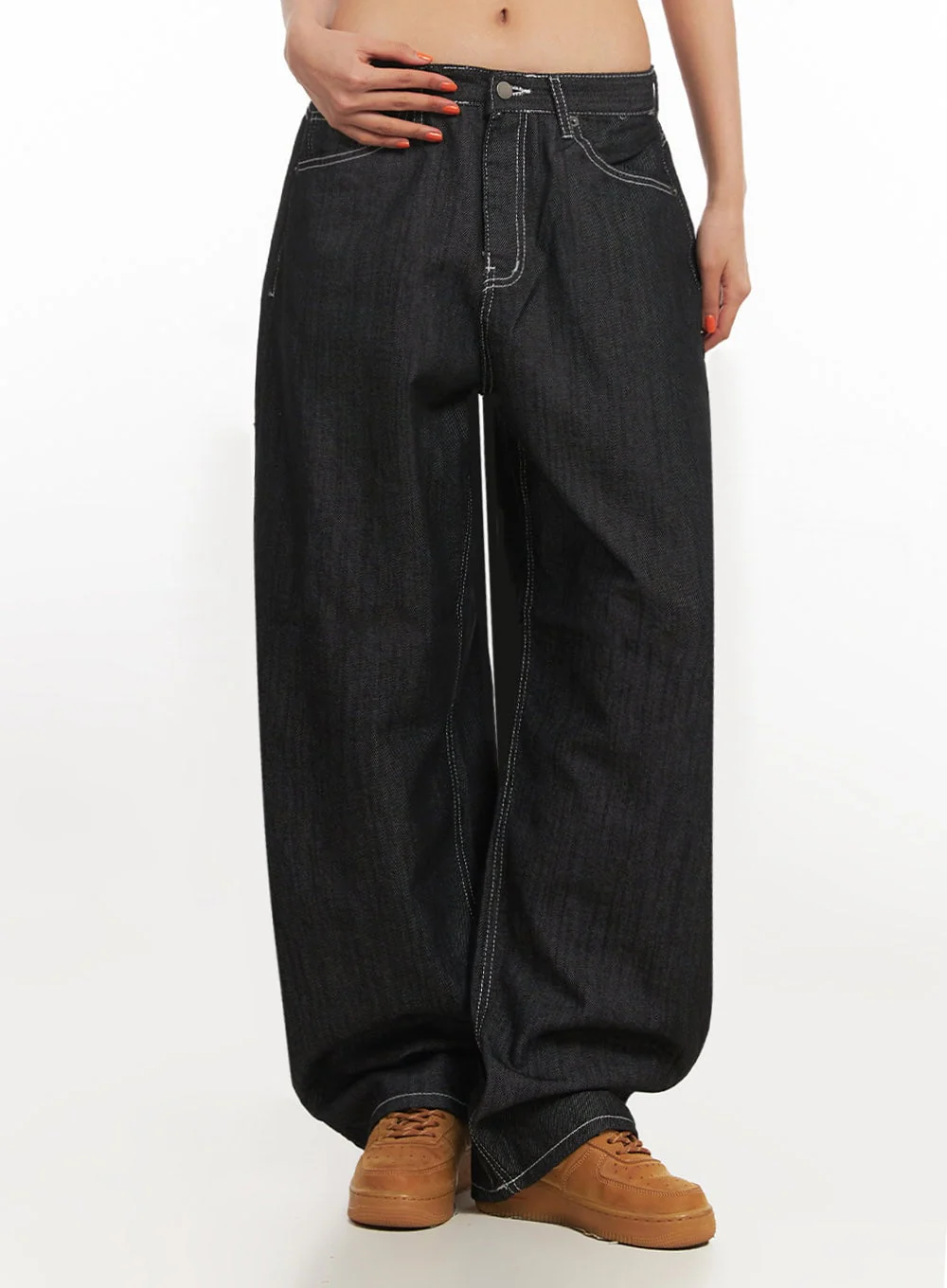 Shannon Stitched Wide-Leg Jeans IA507 - Image 2