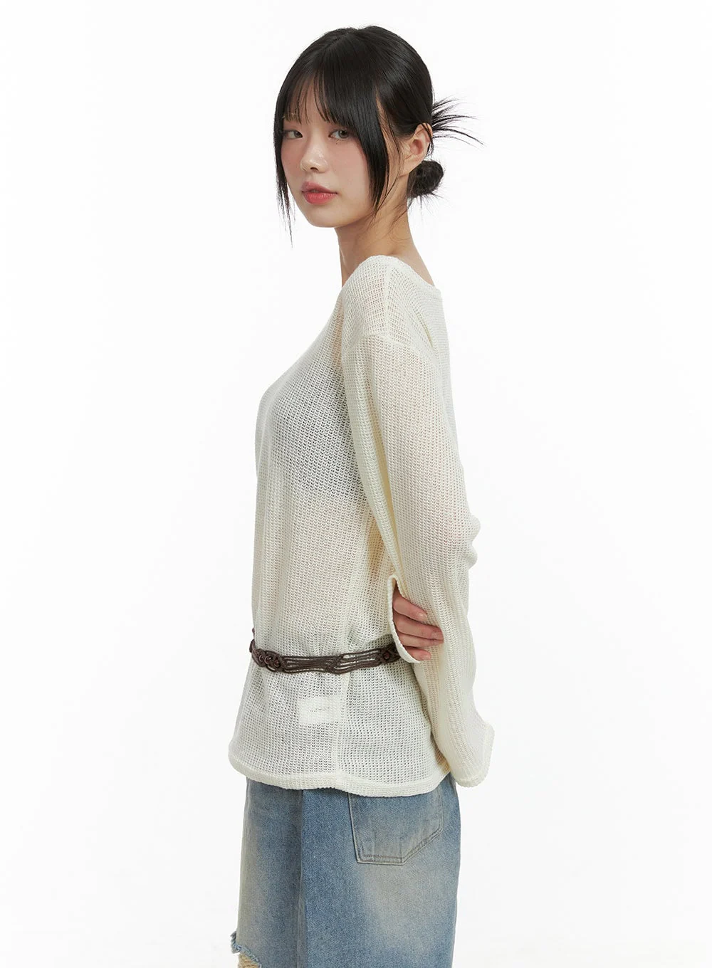 Sheer Bliss Off Shoulder Sweater CL412 - Image 3