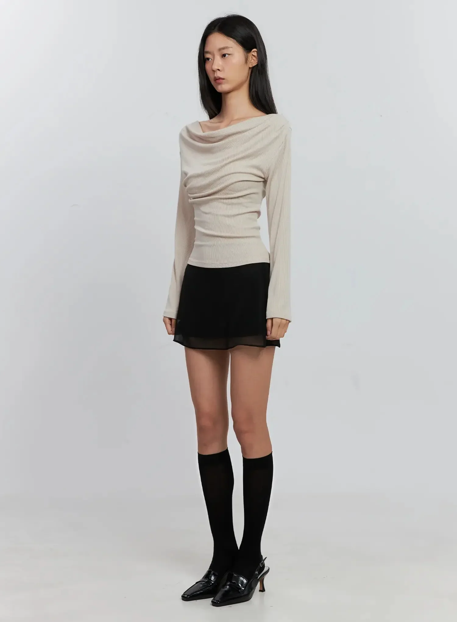 Sheer Chiffon Mini Skirt IS516 - Image 11