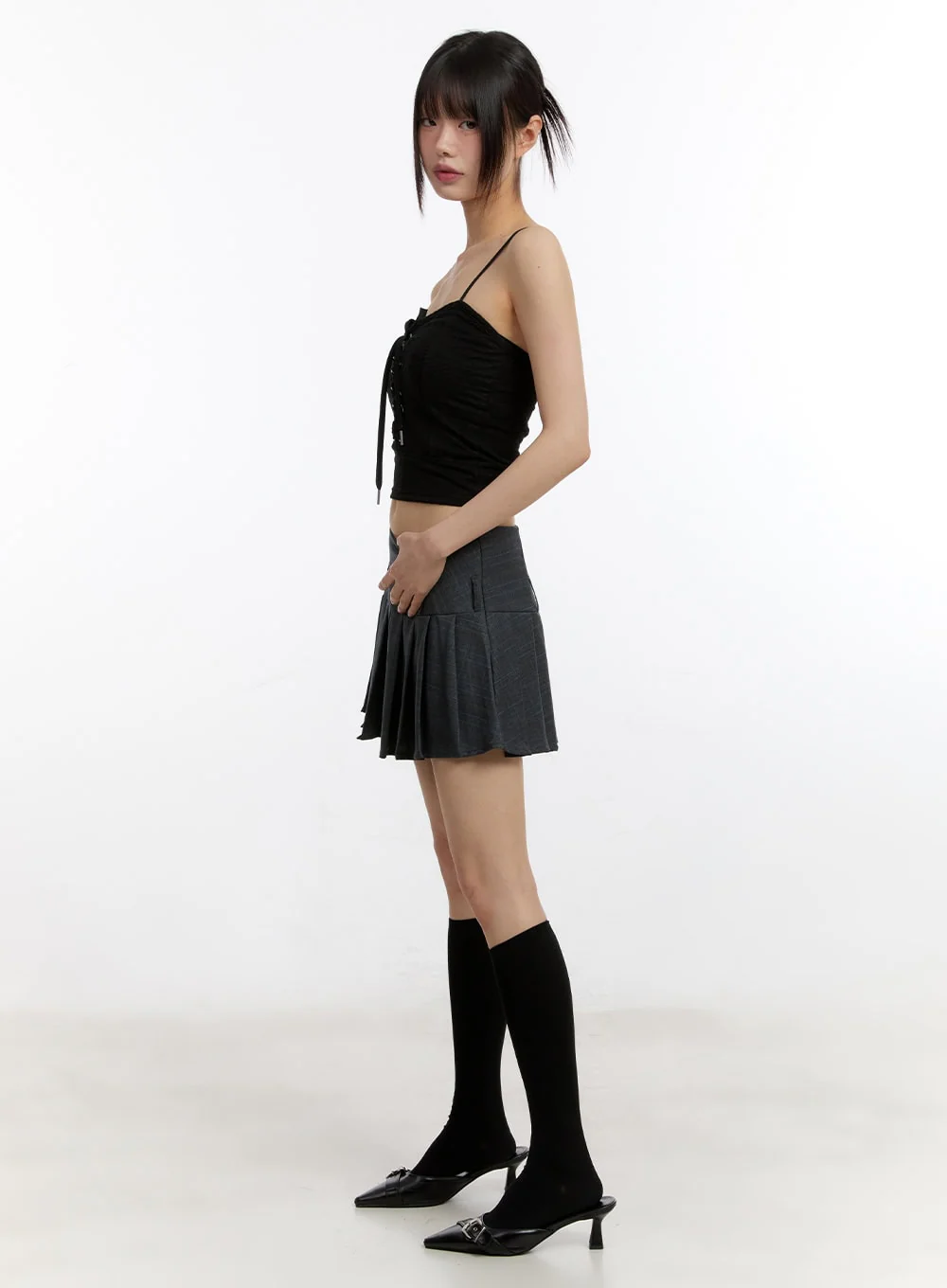 Sheer Floral Lace-Up Corset Cami Top CM513 - Image 13