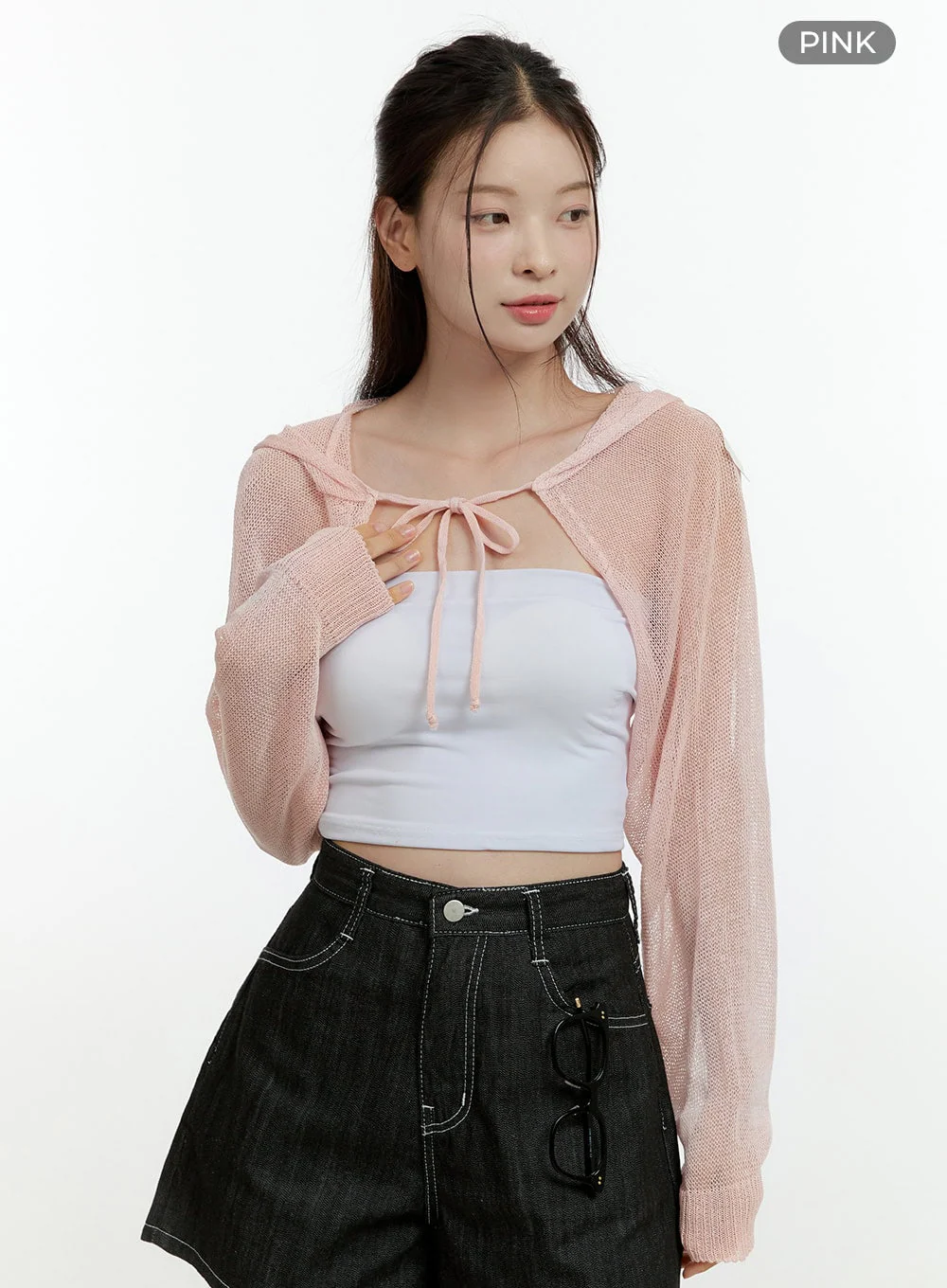 Sheer Hooded Bolero Top OL430 - Image 10