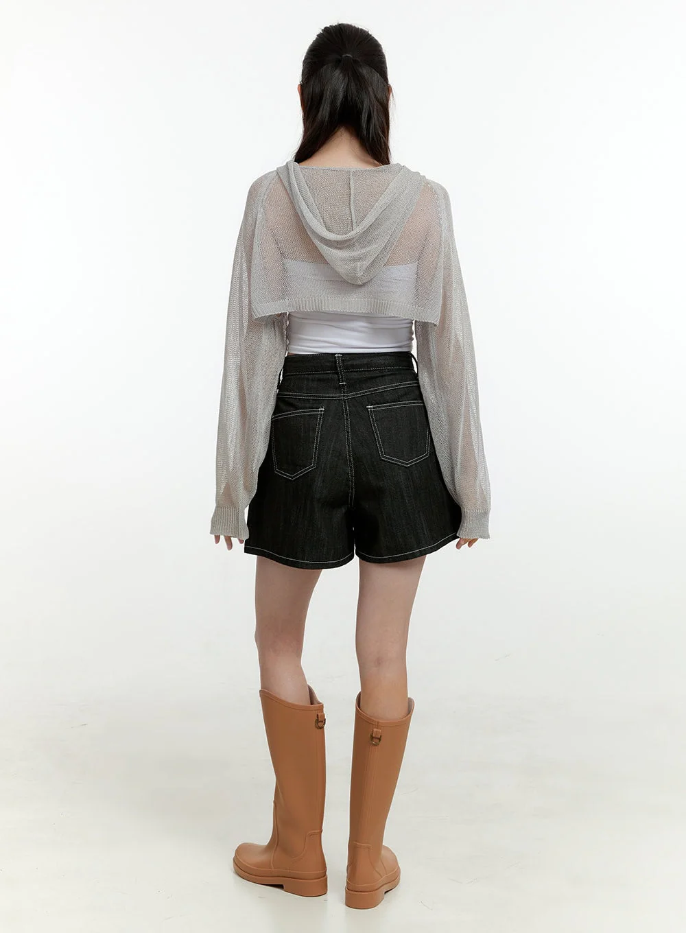 Sheer Hooded Bolero Top OL430 - Image 3
