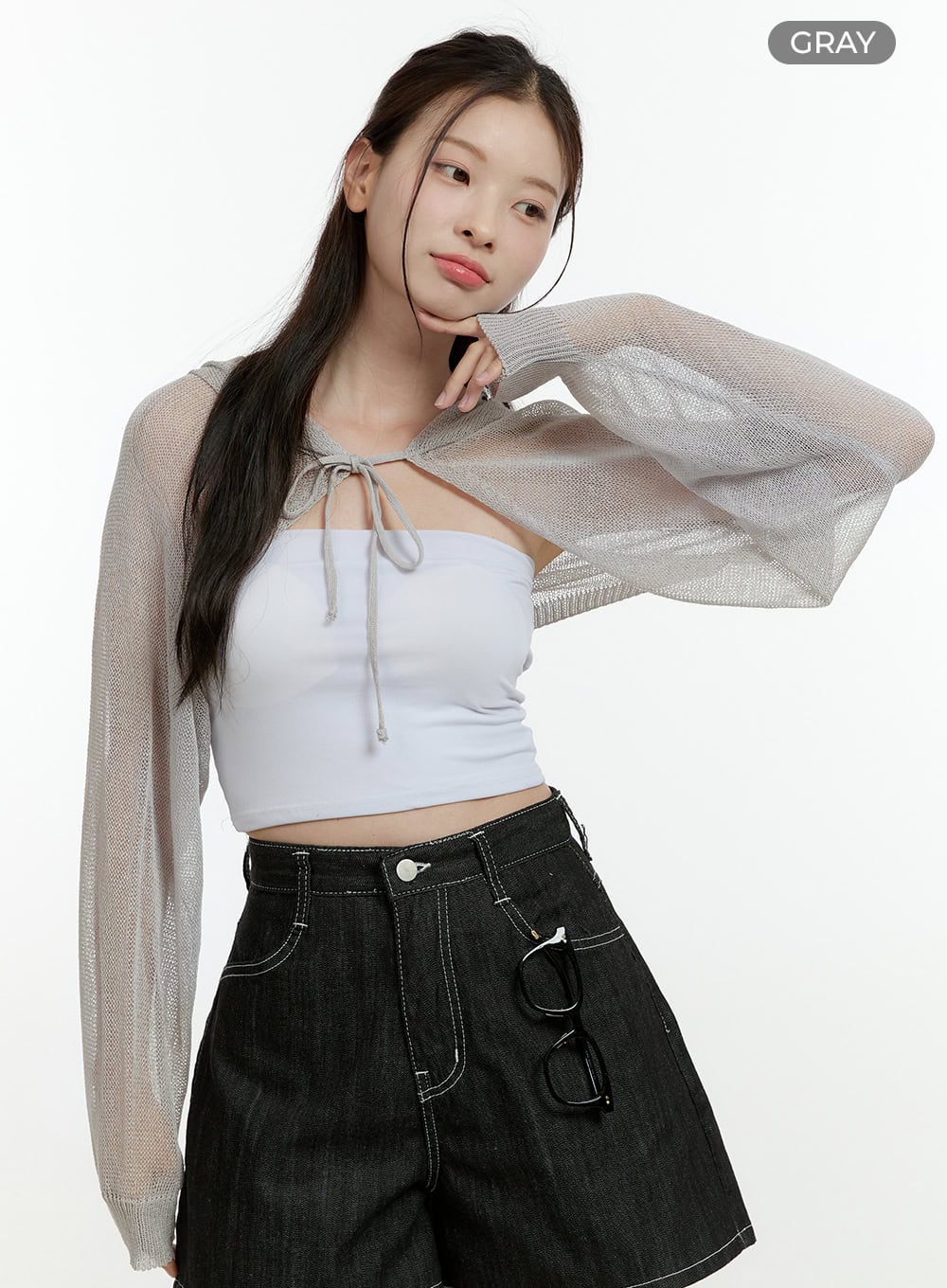 Sheer Hooded Bolero Top OL430 - Image 7
