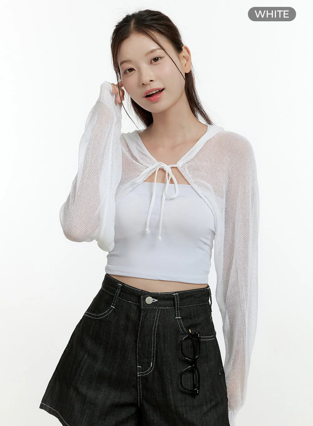Sheer Hooded Bolero Top OL430 - Image 9