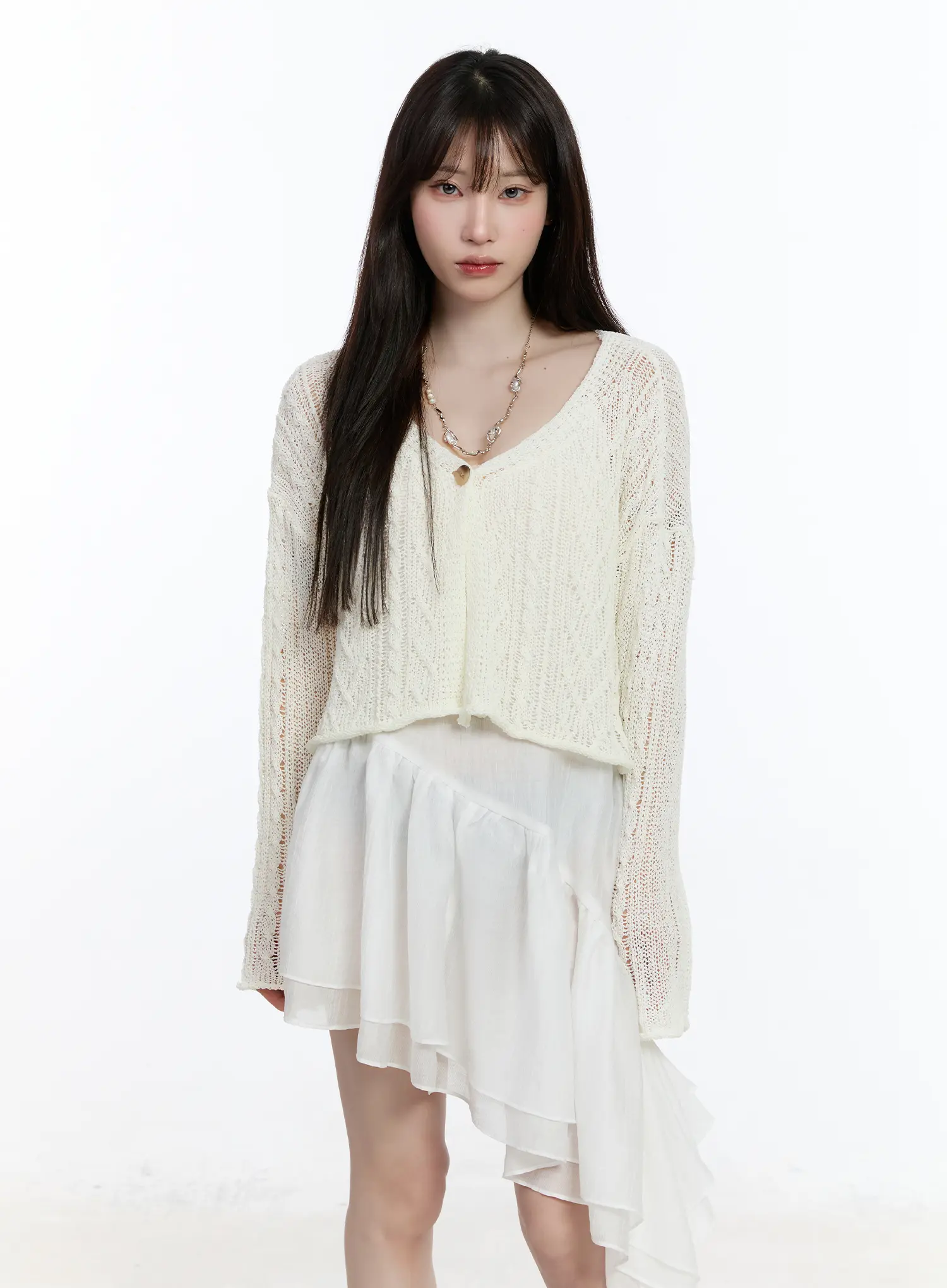 Sheer Knit Cardigan CA501 - Image 2