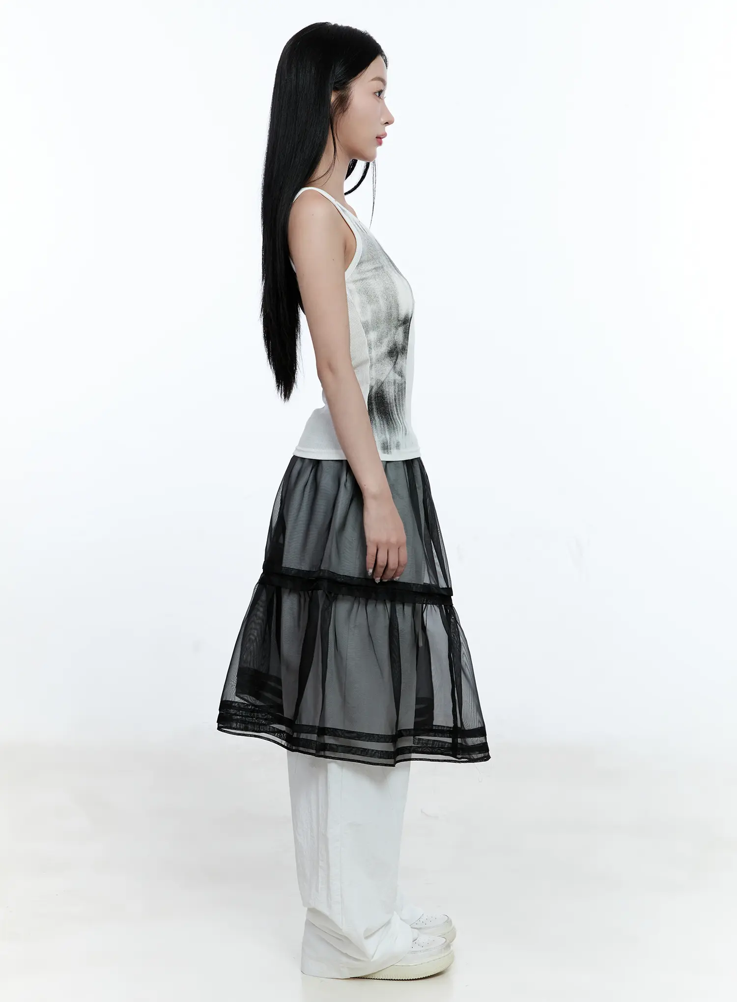 Sheer Layered Midi Skirt CG507 - Image 5