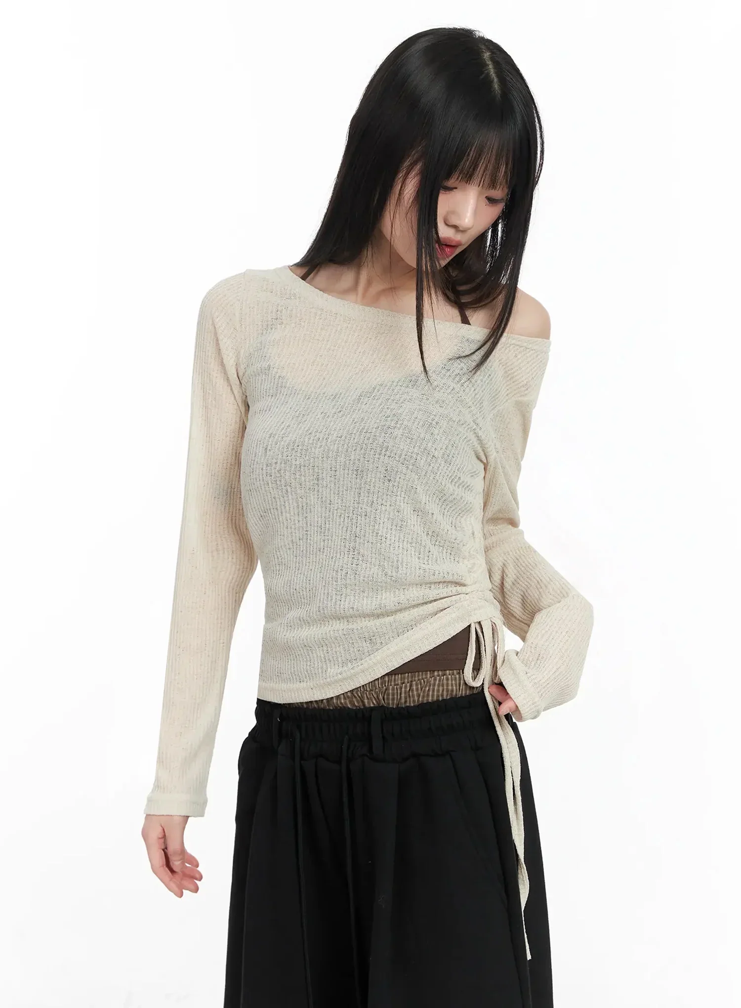 Sheer Layering Long Sleeve Top IM530 - Image 8